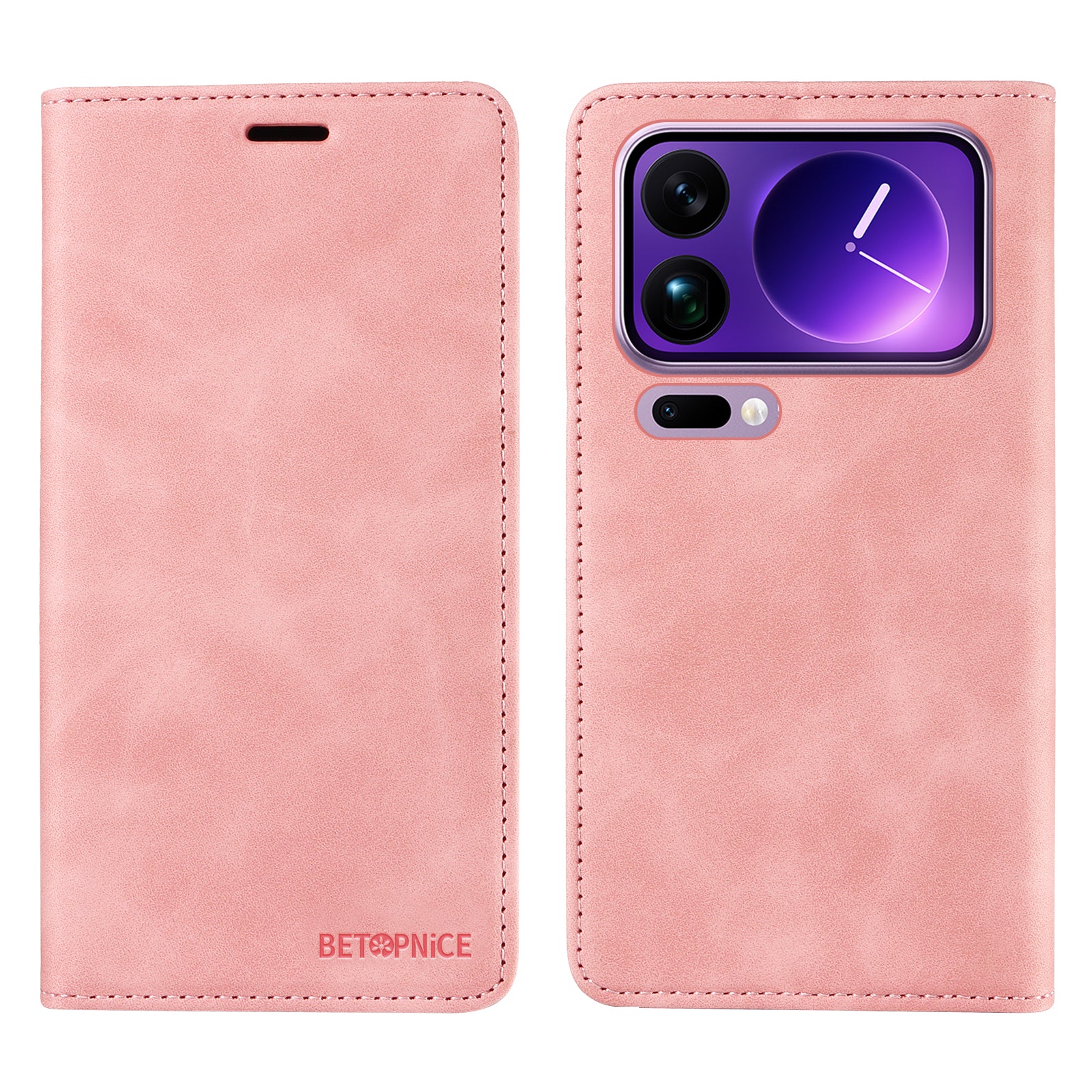 For Xiaomi 17 Pro Max Case BETOPNICE Magnetic Closure RFID Blocking Wallet Stand Leather Phone Cover - Pink