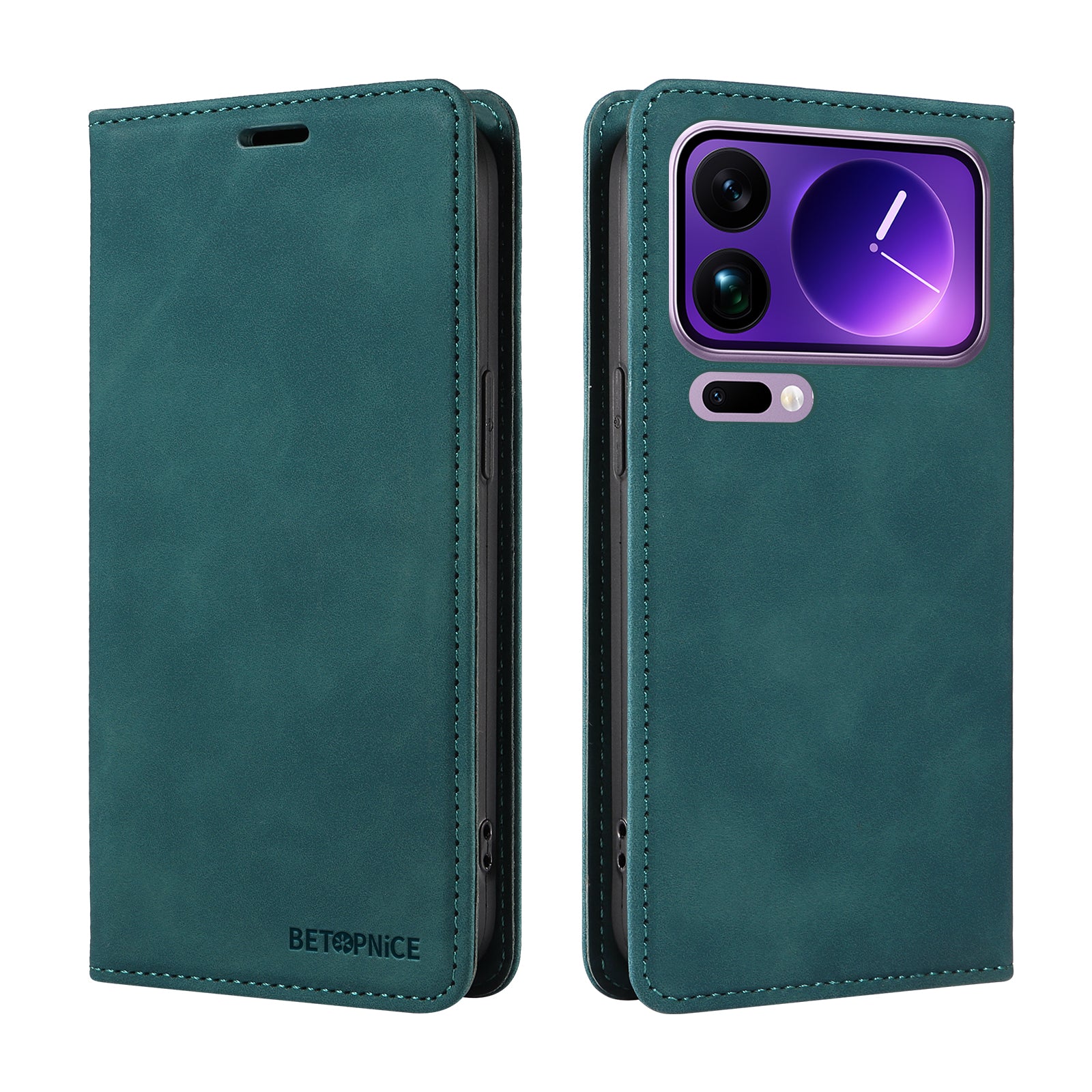 For Xiaomi 17 Pro Max Case BETOPNICE Magnetic Closure RFID Blocking Wallet Stand Leather Phone Cover - Green