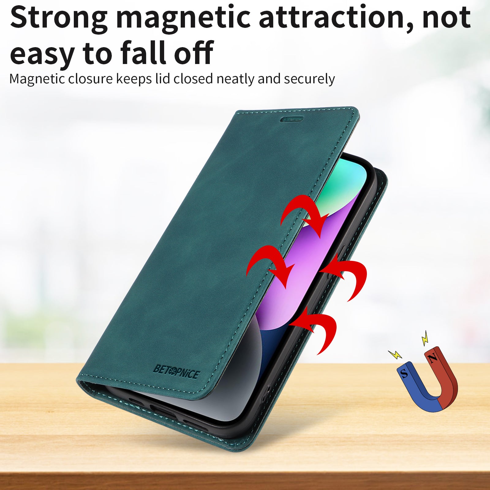 For Xiaomi 17 Pro Max Case BETOPNICE Magnetic Closure RFID Blocking Wallet Stand Leather Phone Cover - Green