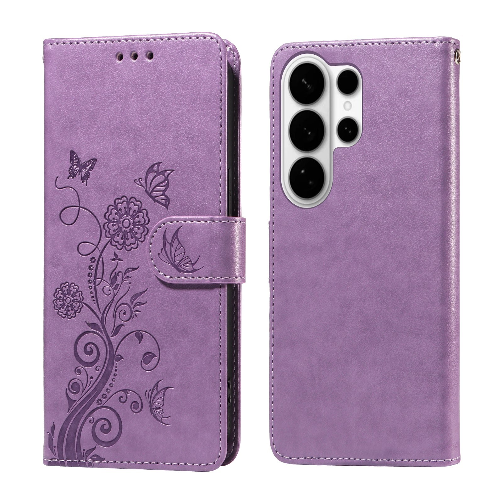 For-Samsung-Galaxy-S26-Ultra-Leather-Case-Butterfly-Floral-Imprint-Wallet-Stand-Cover-Purple