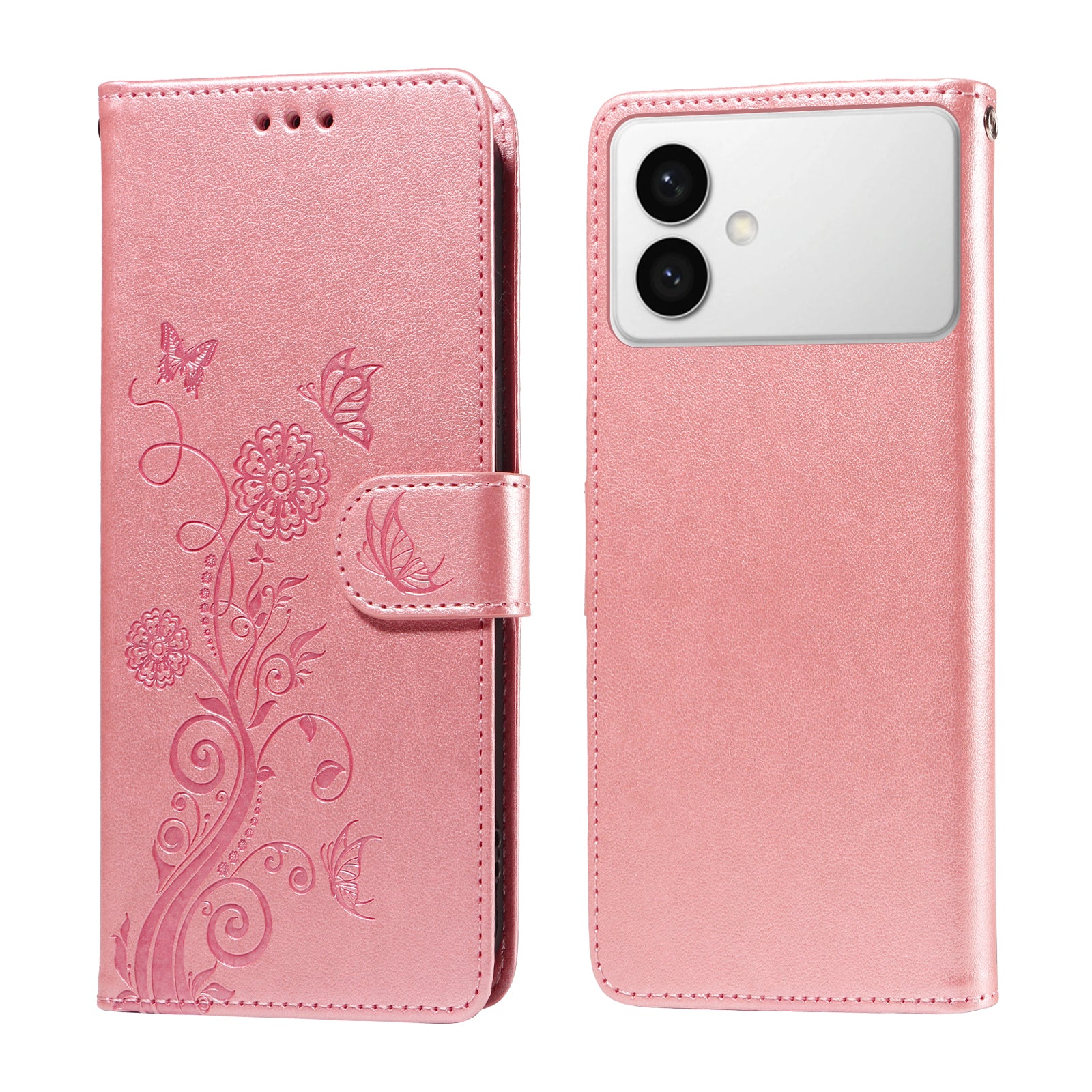 For-Samsung-Galaxy-S26-Edge-Leather-Case-Butterfly-Floral-Imprint-Wallet-Stand-Cover-Pink