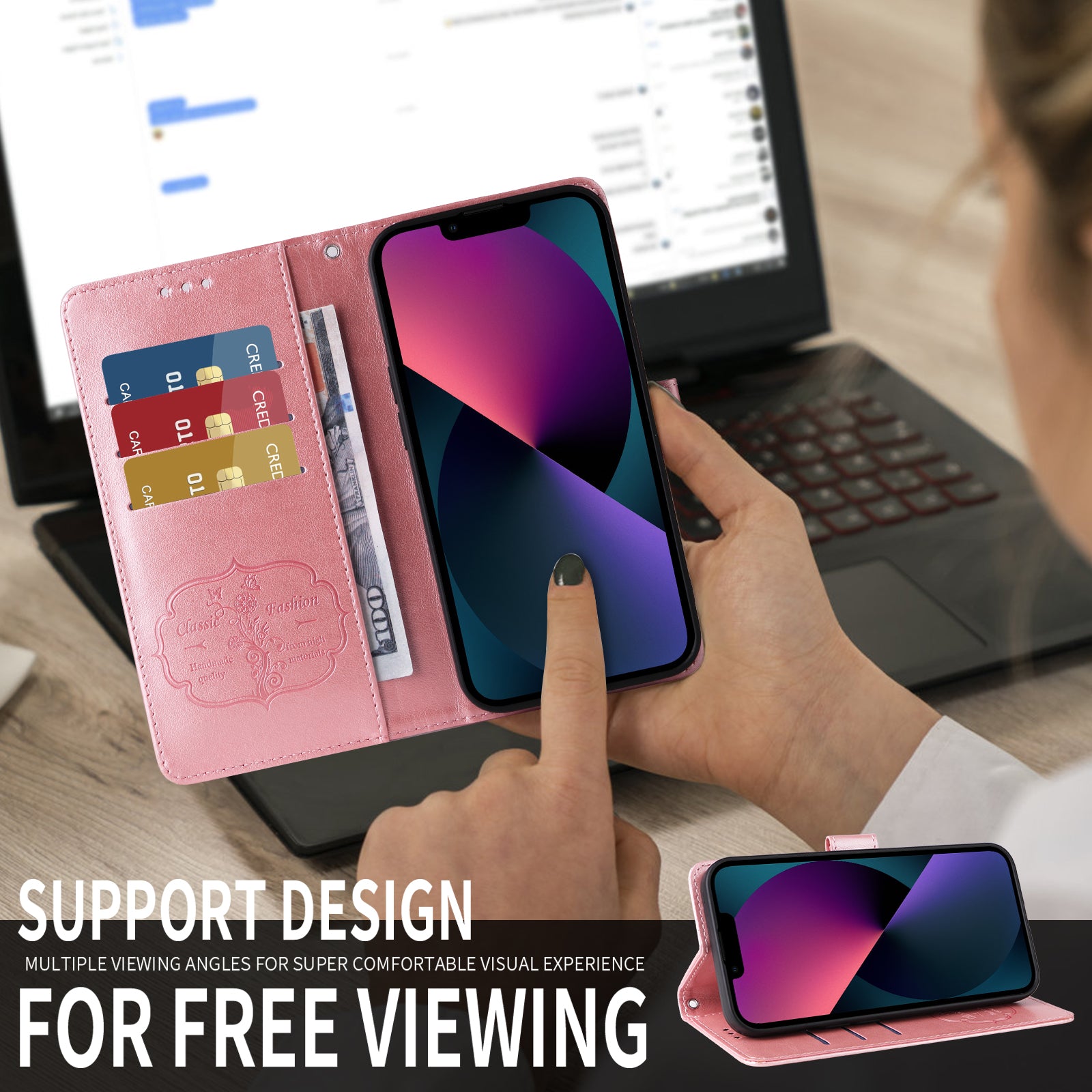 For-Samsung-Galaxy-S26-Edge-Leather-Case-Butterfly-Floral-Imprint-Wallet-Stand-Cover-Pink