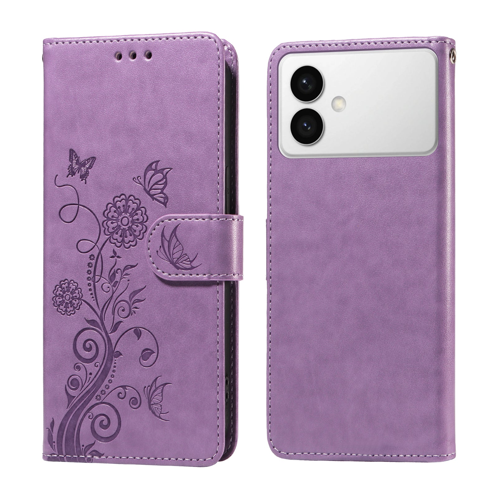 For-Samsung-Galaxy-S26-Edge-Leather-Case-Butterfly-Floral-Imprint-Wallet-Stand-Cover-Purple