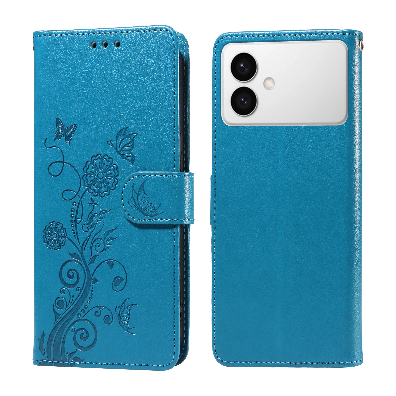 For-Samsung-Galaxy-S26-Edge-Leather-Case-Butterfly-Floral-Imprint-Wallet-Stand-Cover-Blue