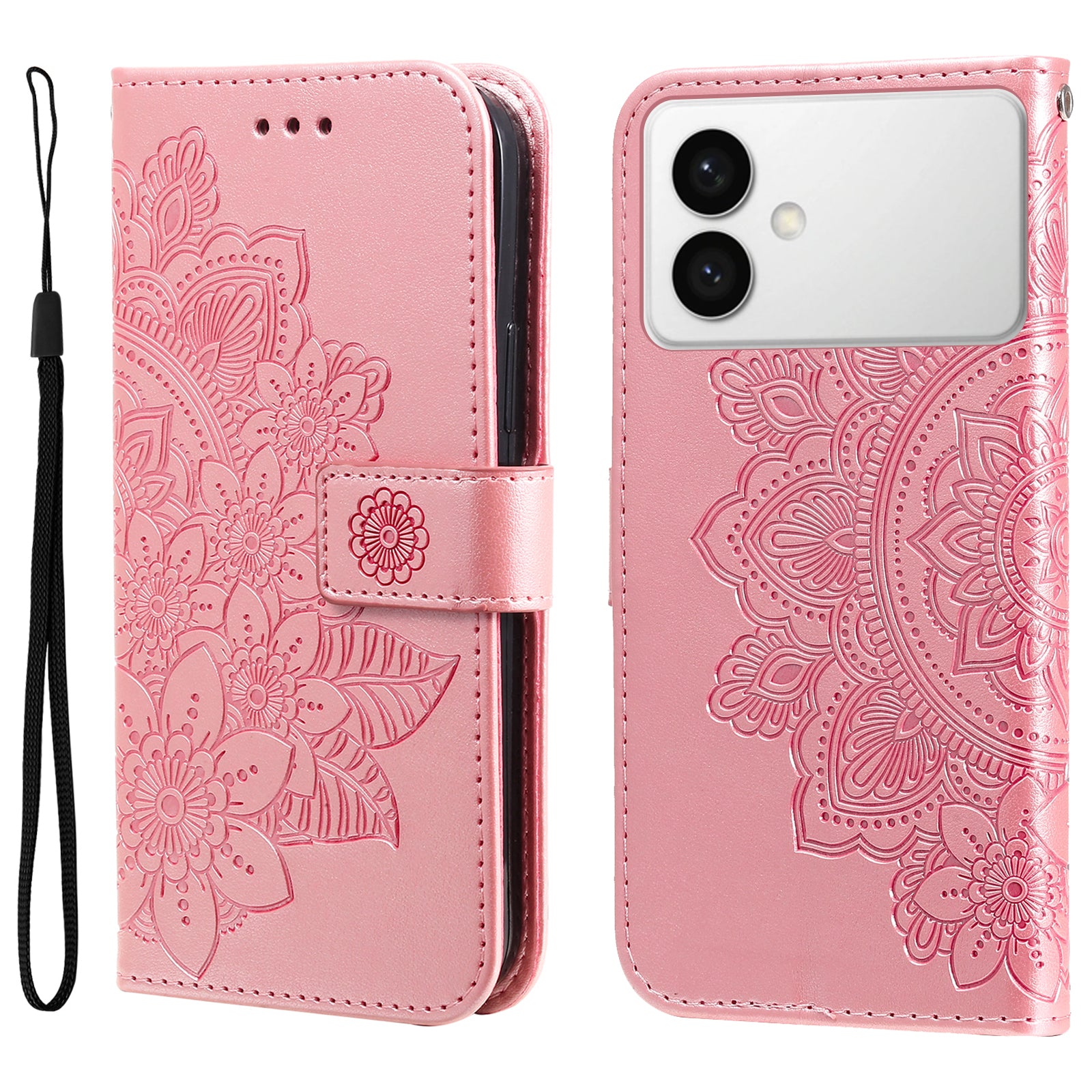 For-Samsung-Galaxy-S26-Edge-Case-Floral-Pattern-PU-Leather-Wallet-Stand-Phone-Cover-Pink