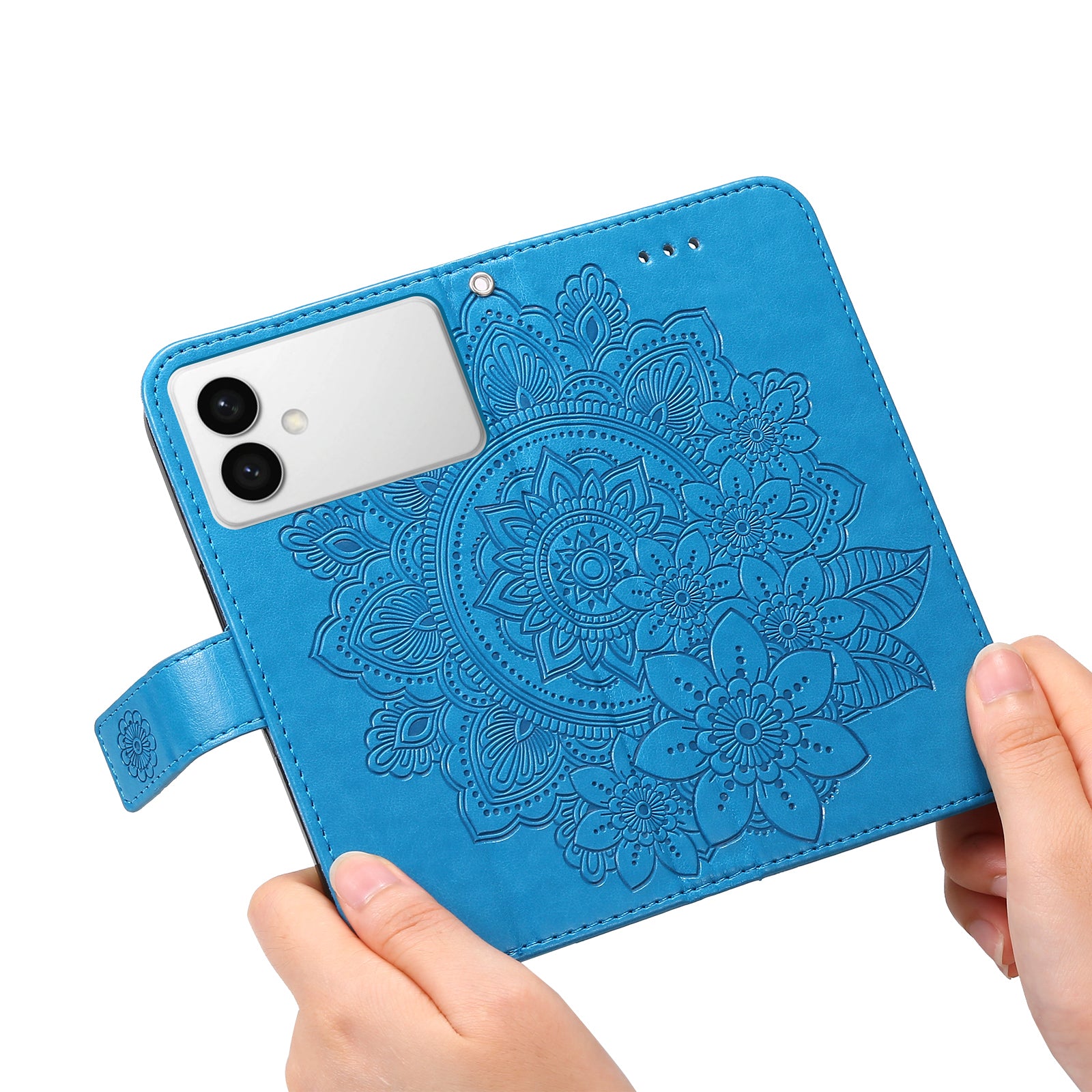 For-Samsung-Galaxy-S26-Edge-Case-Floral-Pattern-PU-Leather-Wallet-Stand-Phone-Cover-Blue