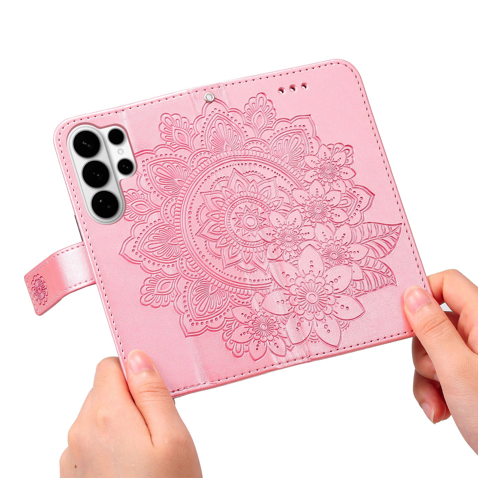 For-Samsung-Galaxy-S26-Ultra-Case-Floral-Pattern-PU-Leather-Wallet-Stand-Phone-Cover-Pink