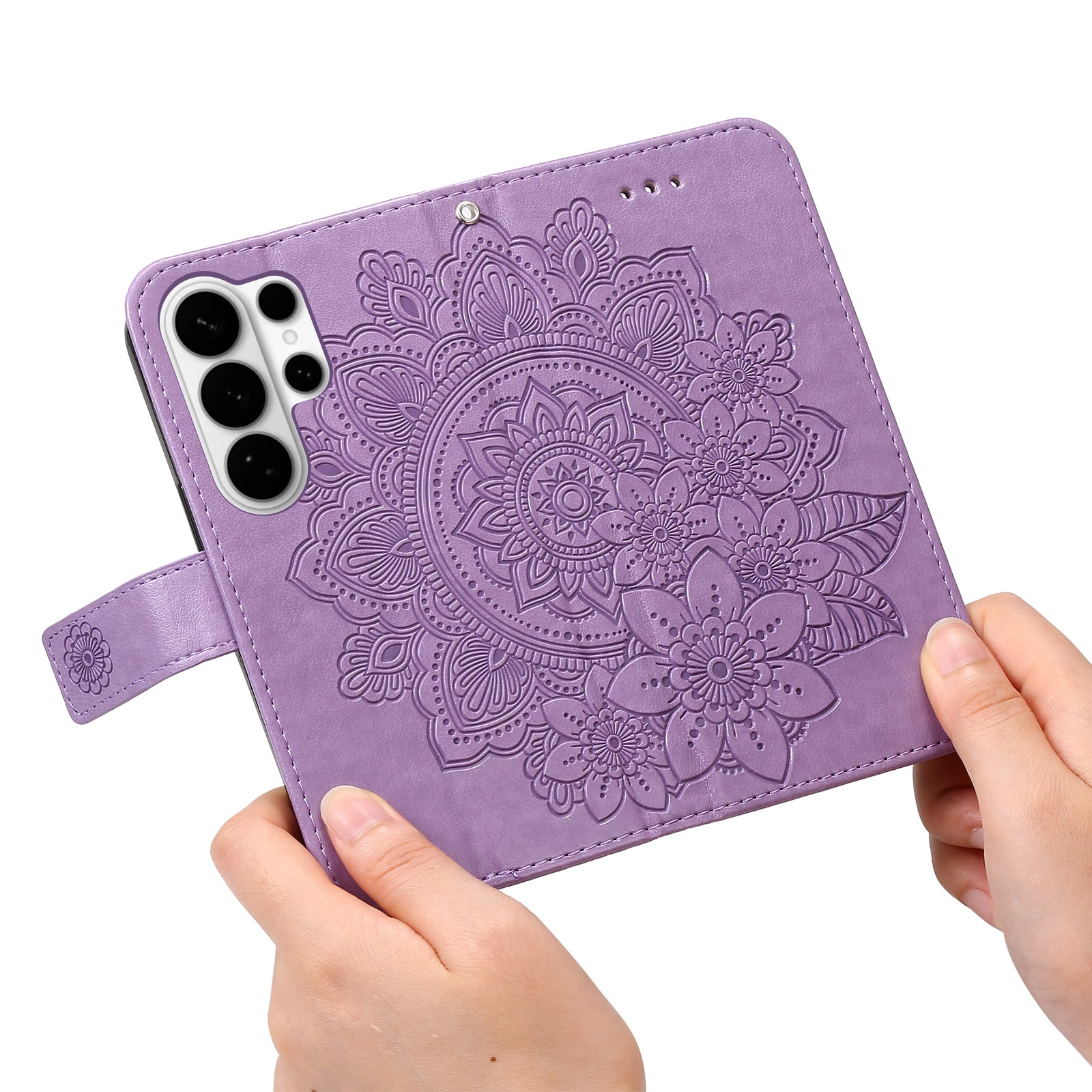 For-Samsung-Galaxy-S26-Ultra-Case-Floral-Pattern-PU-Leather-Wallet-Stand-Phone-Cover-Purple