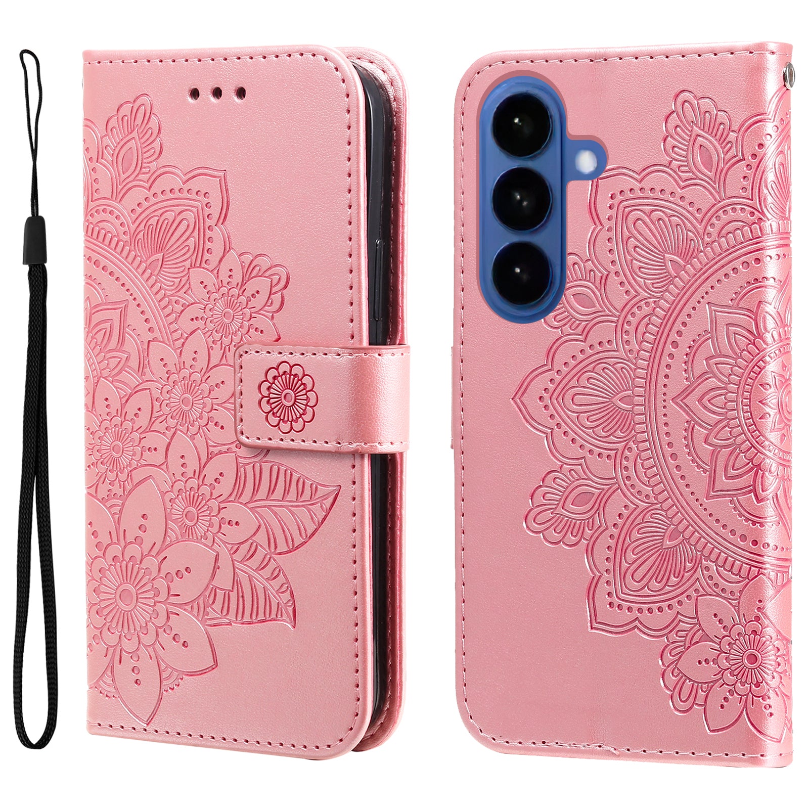 For-Samsung-Galaxy-S26-/-S26-Pro-Case-Floral-Pattern-PU-Leather-Wallet-Stand-Phone-Cover-Pink