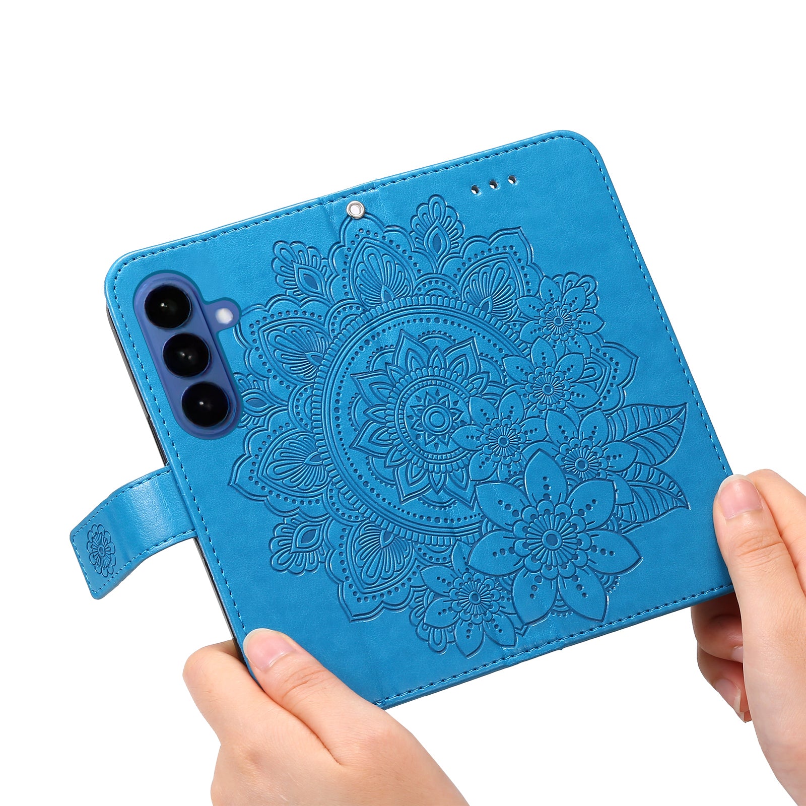 For-Samsung-Galaxy-S26-/-S26-Pro-Case-Floral-Pattern-PU-Leather-Wallet-Stand-Phone-Cover-Blue