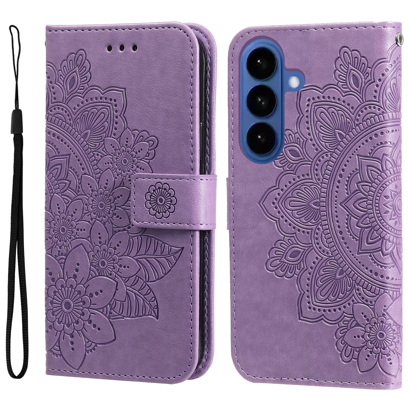 For-Samsung-Galaxy-S26-/-S26-Pro-Case-Floral-Pattern-PU-Leather-Wallet-Stand-Phone-Cover-Purple