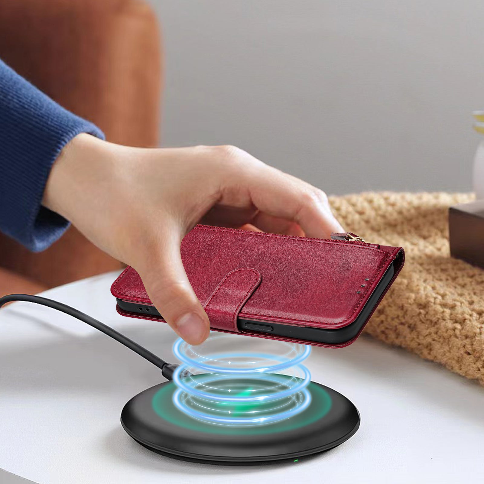 For-Samsung-Galaxy-S26-Edge-Case-Zipper-Pocket-Multiple-Card-Slots-Leather-Phone-Cover-Red