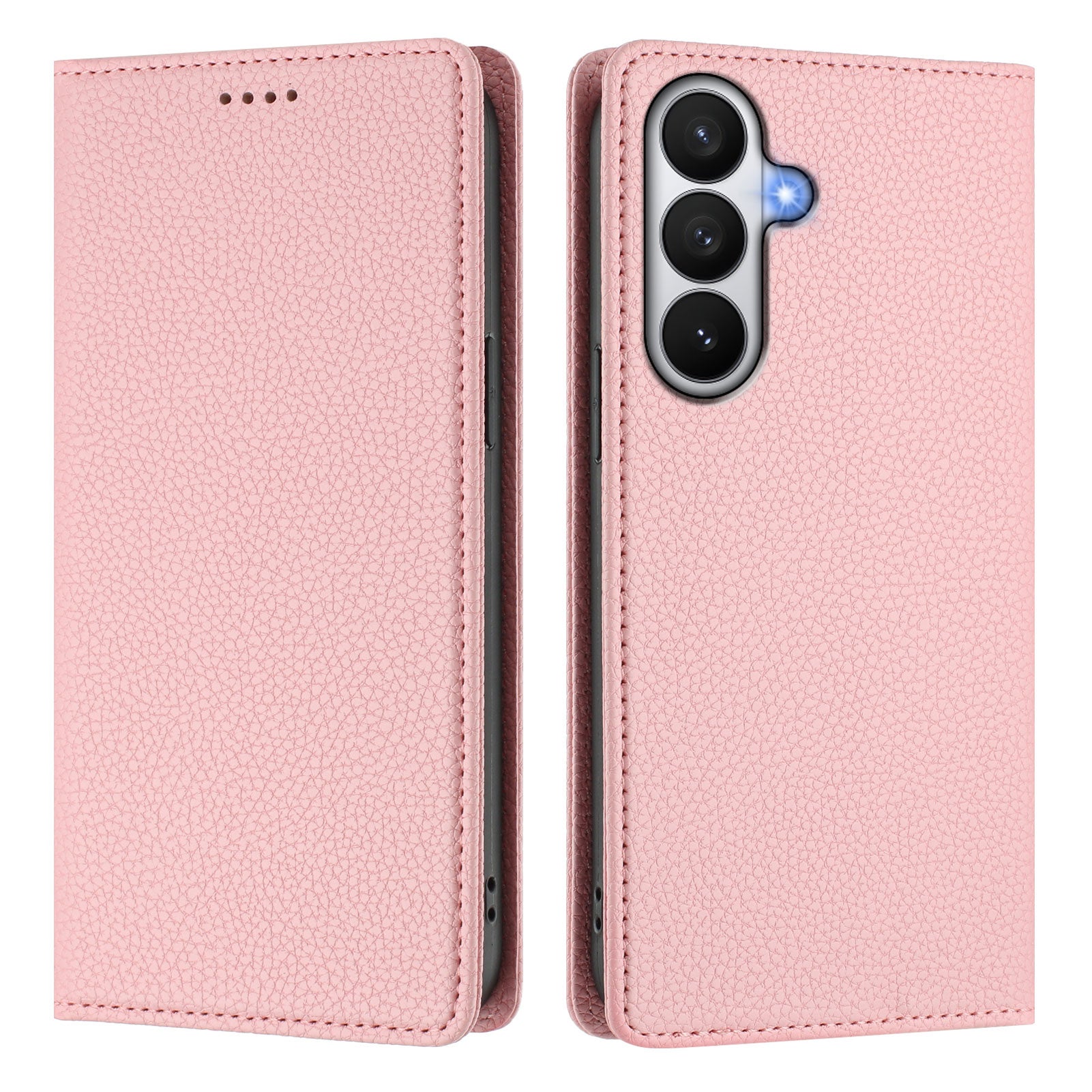 For-Samsung-Galaxy-S26-/-S26-Pro-Wallet-Case-RFID-Blocking-Litchi-Texture-Leather-Mobile-Cover-Pink