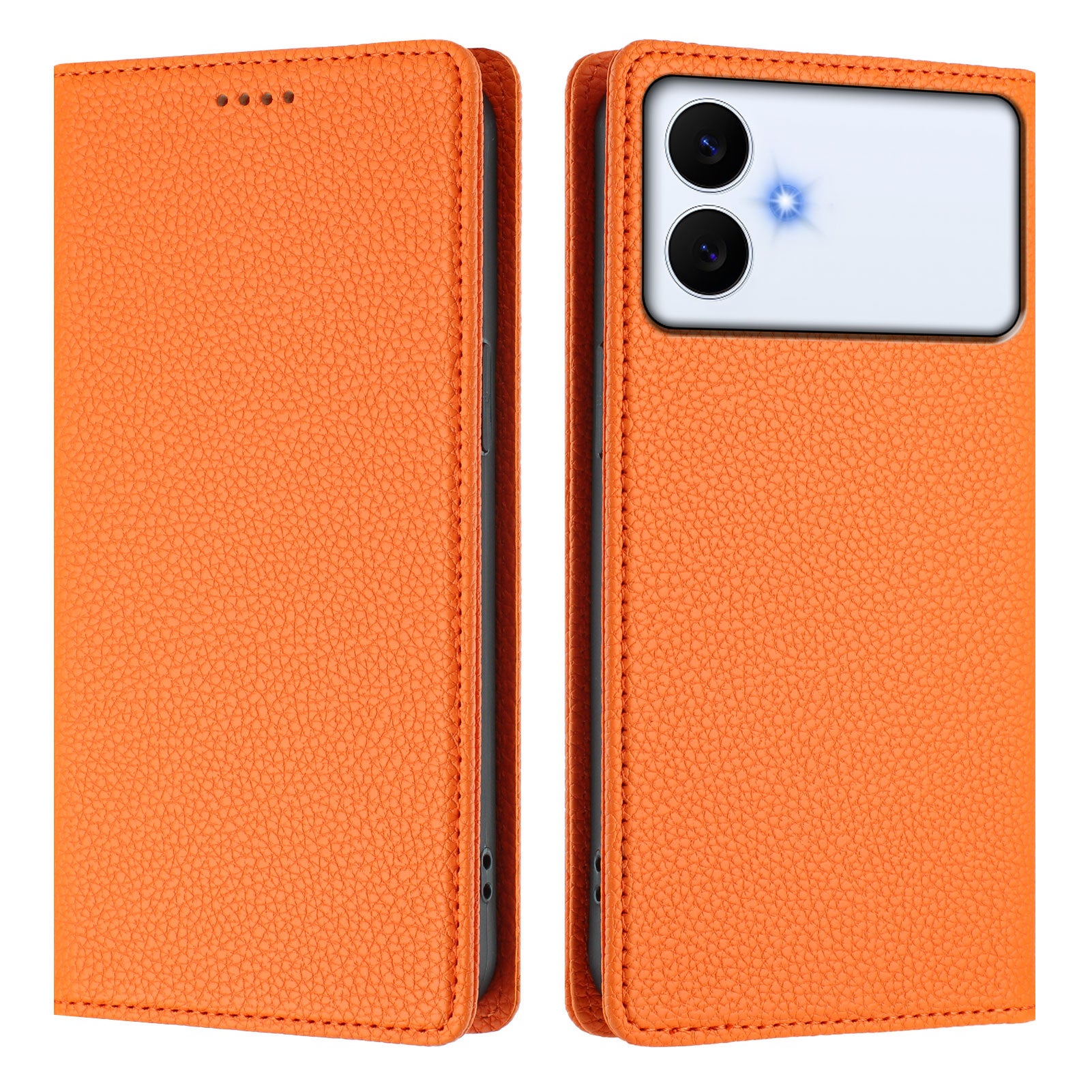 For-Samsung-Galaxy-S26-Edge-Wallet-Case-RFID-Blocking-Litchi-Texture-Leather-Mobile-Cover-Orange