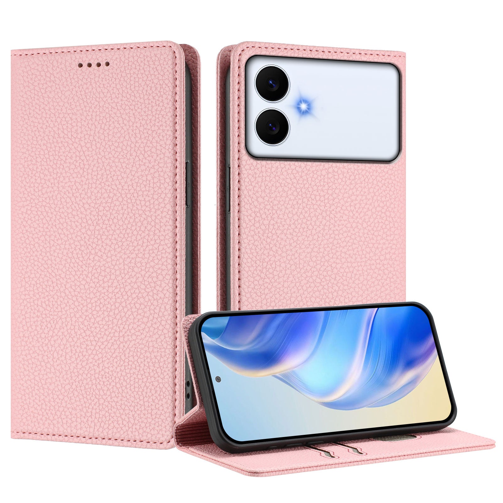 For-Samsung-Galaxy-S26-Edge-Wallet-Case-RFID-Blocking-Litchi-Texture-Leather-Mobile-Cover-Pink