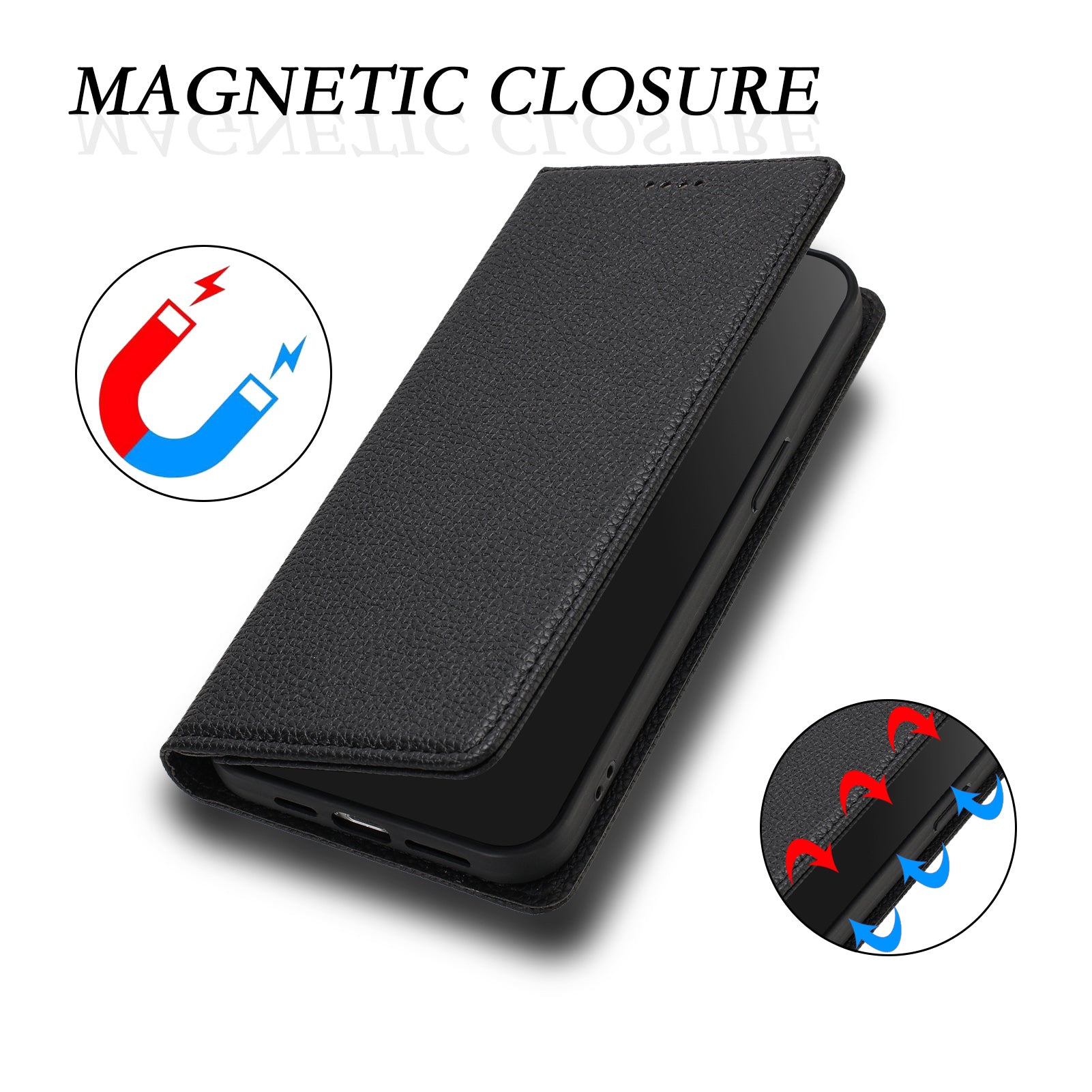 For-Samsung-Galaxy-S26-Edge-Wallet-Case-RFID-Blocking-Litchi-Texture-Leather-Mobile-Cover-Black