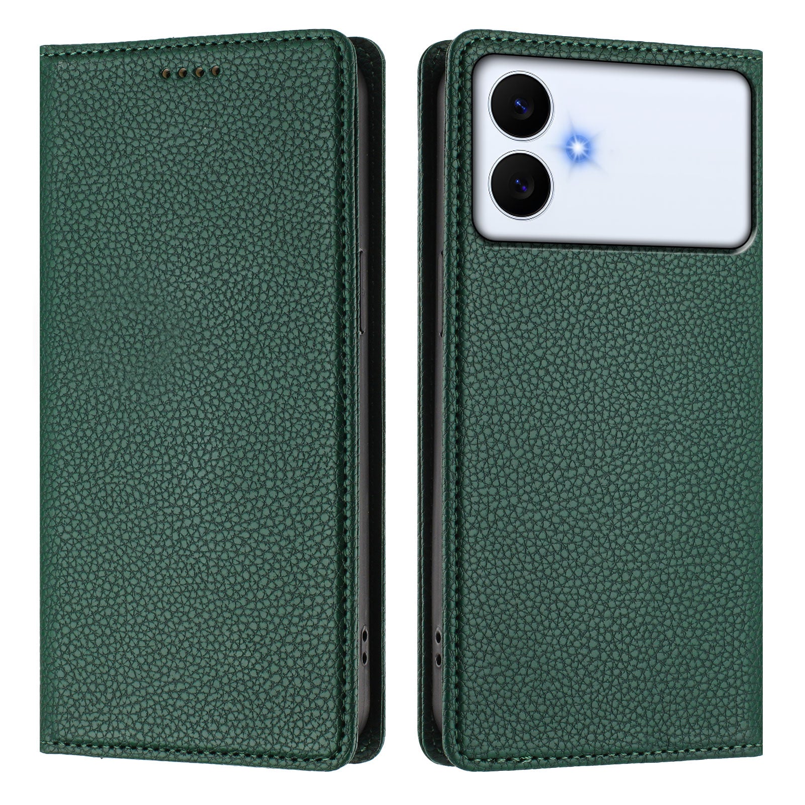 For-Samsung-Galaxy-S26-Edge-Wallet-Case-RFID-Blocking-Litchi-Texture-Leather-Mobile-Cover-Dark-Green