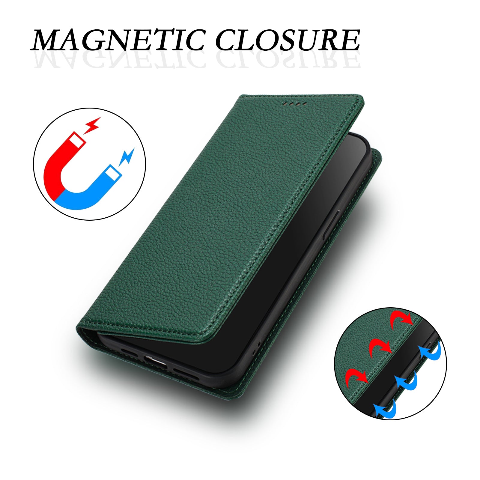 For-Samsung-Galaxy-S26-Edge-Wallet-Case-RFID-Blocking-Litchi-Texture-Leather-Mobile-Cover-Dark-Green