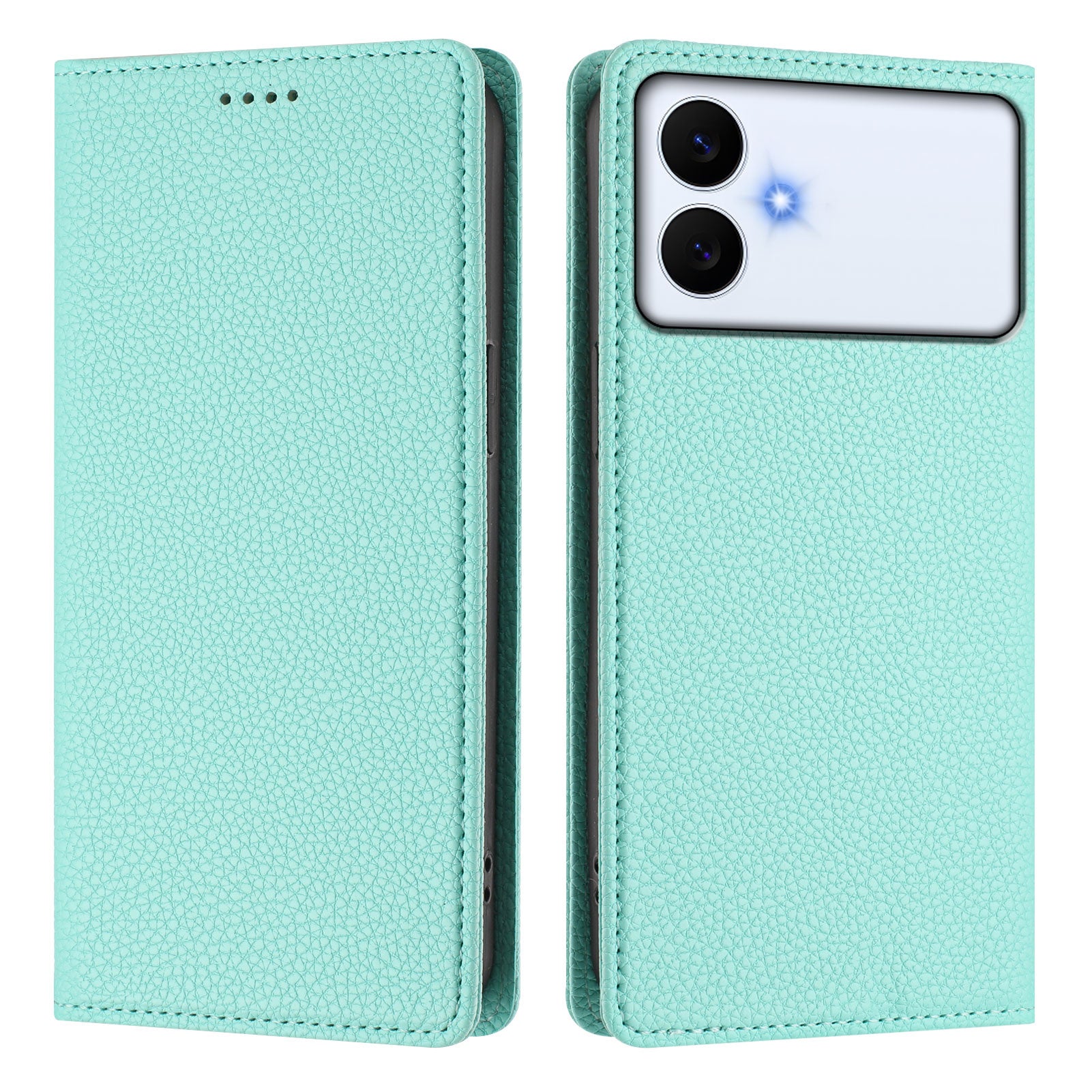 For-Samsung-Galaxy-S26-Edge-Wallet-Case-RFID-Blocking-Litchi-Texture-Leather-Mobile-Cover-Mint-Green