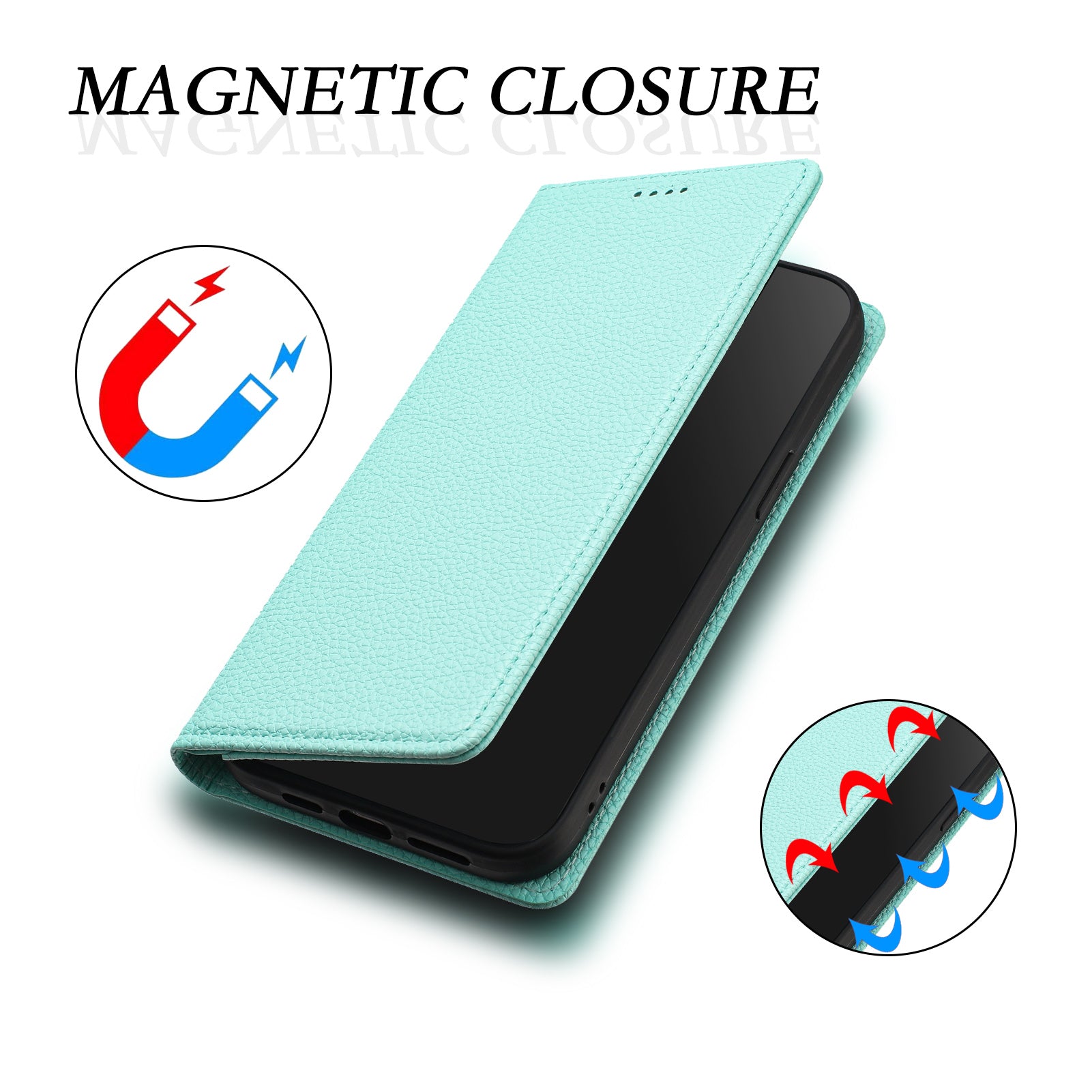 For-Samsung-Galaxy-S26-Edge-Wallet-Case-RFID-Blocking-Litchi-Texture-Leather-Mobile-Cover-Mint-Green