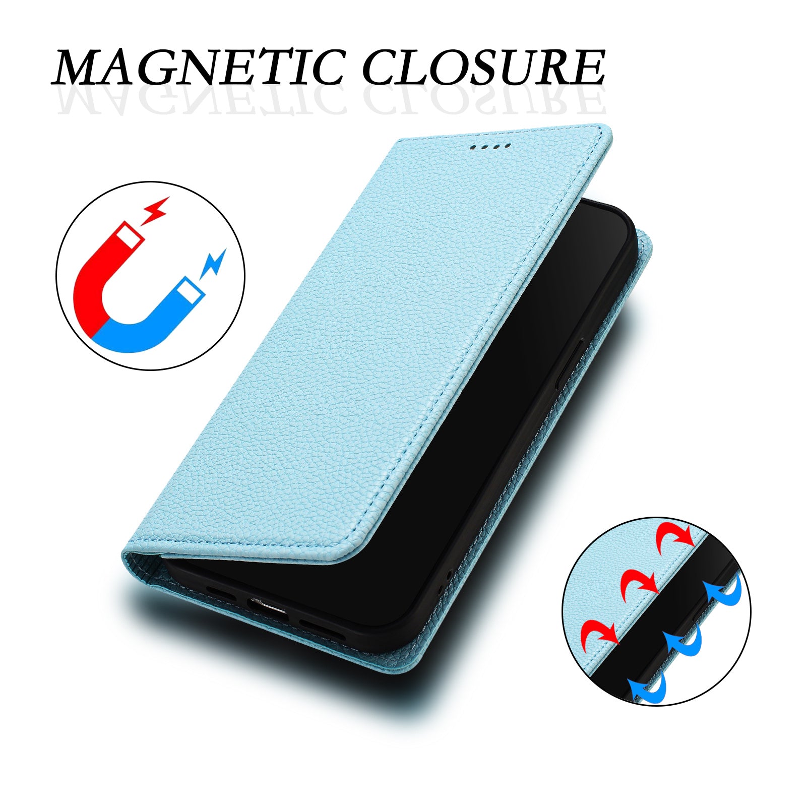 For-Samsung-Galaxy-S26-Edge-Wallet-Case-RFID-Blocking-Litchi-Texture-Leather-Mobile-Cover-Baby-Blue