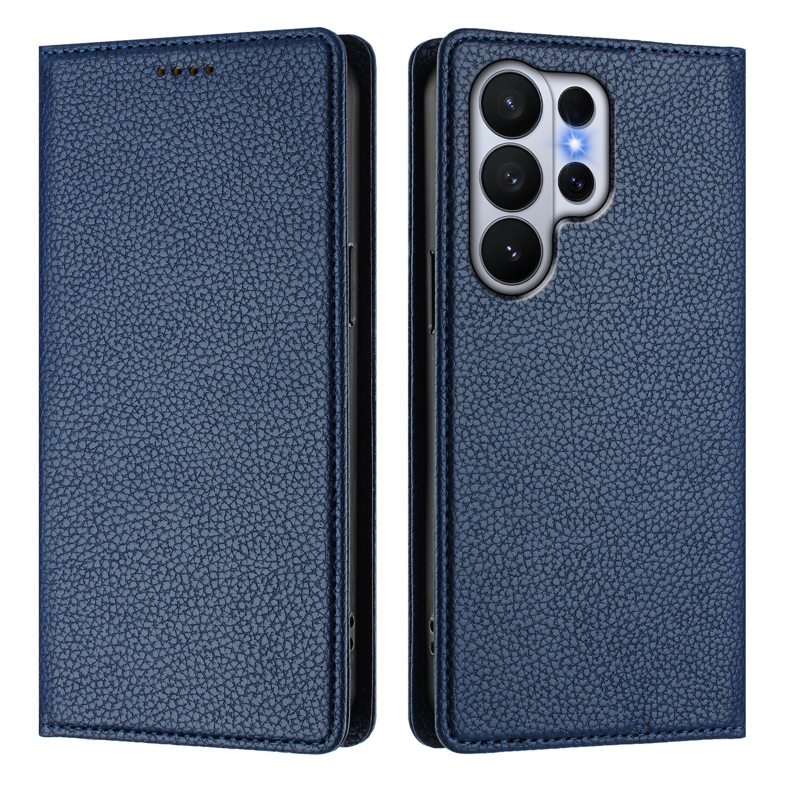 For-Samsung-Galaxy-S26-Ultra-Wallet-Case-RFID-Blocking-Litchi-Texture-Leather-Mobile-Cover-Dark-Blue