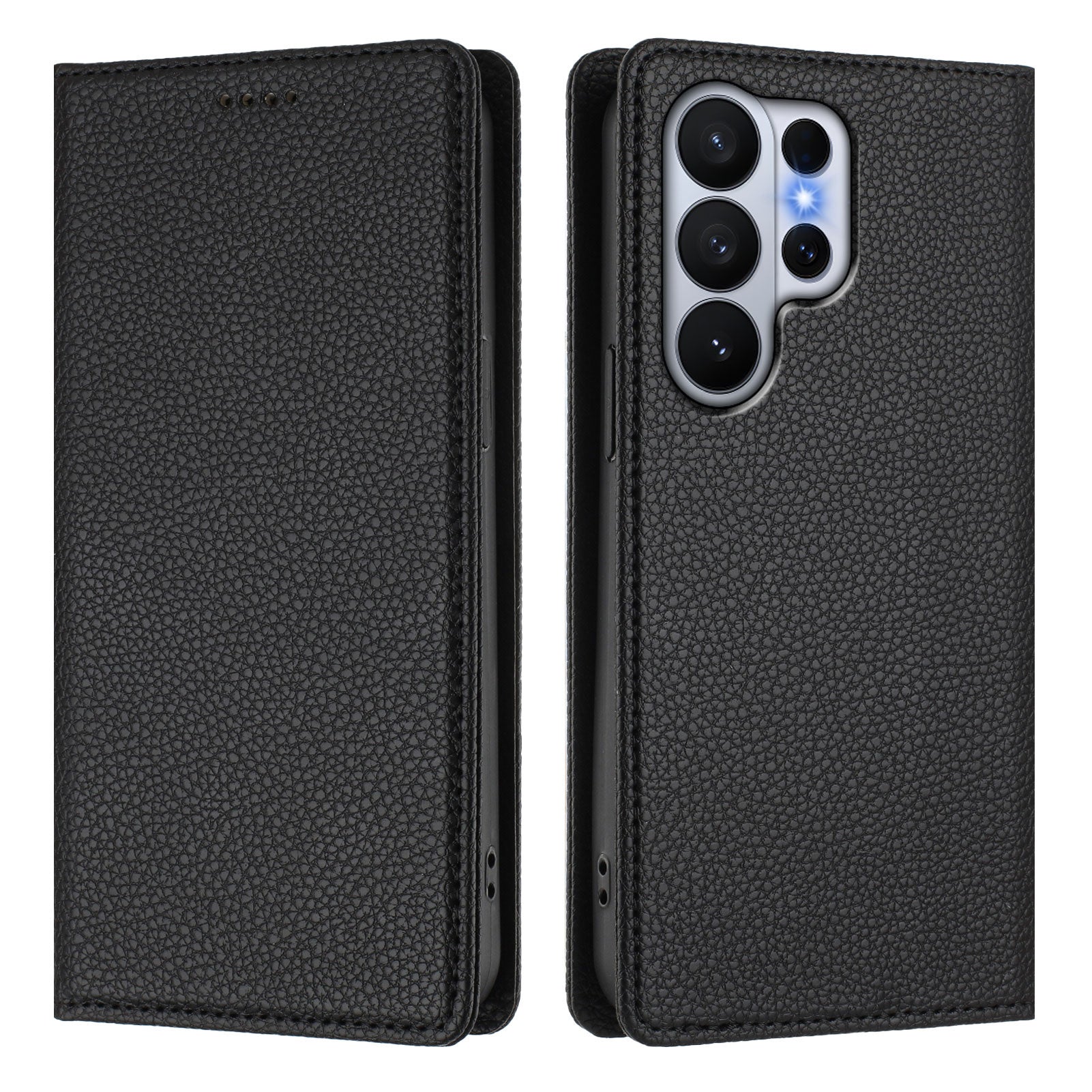 For-Samsung-Galaxy-S26-Ultra-Wallet-Case-RFID-Blocking-Litchi-Texture-Leather-Mobile-Cover-Black
