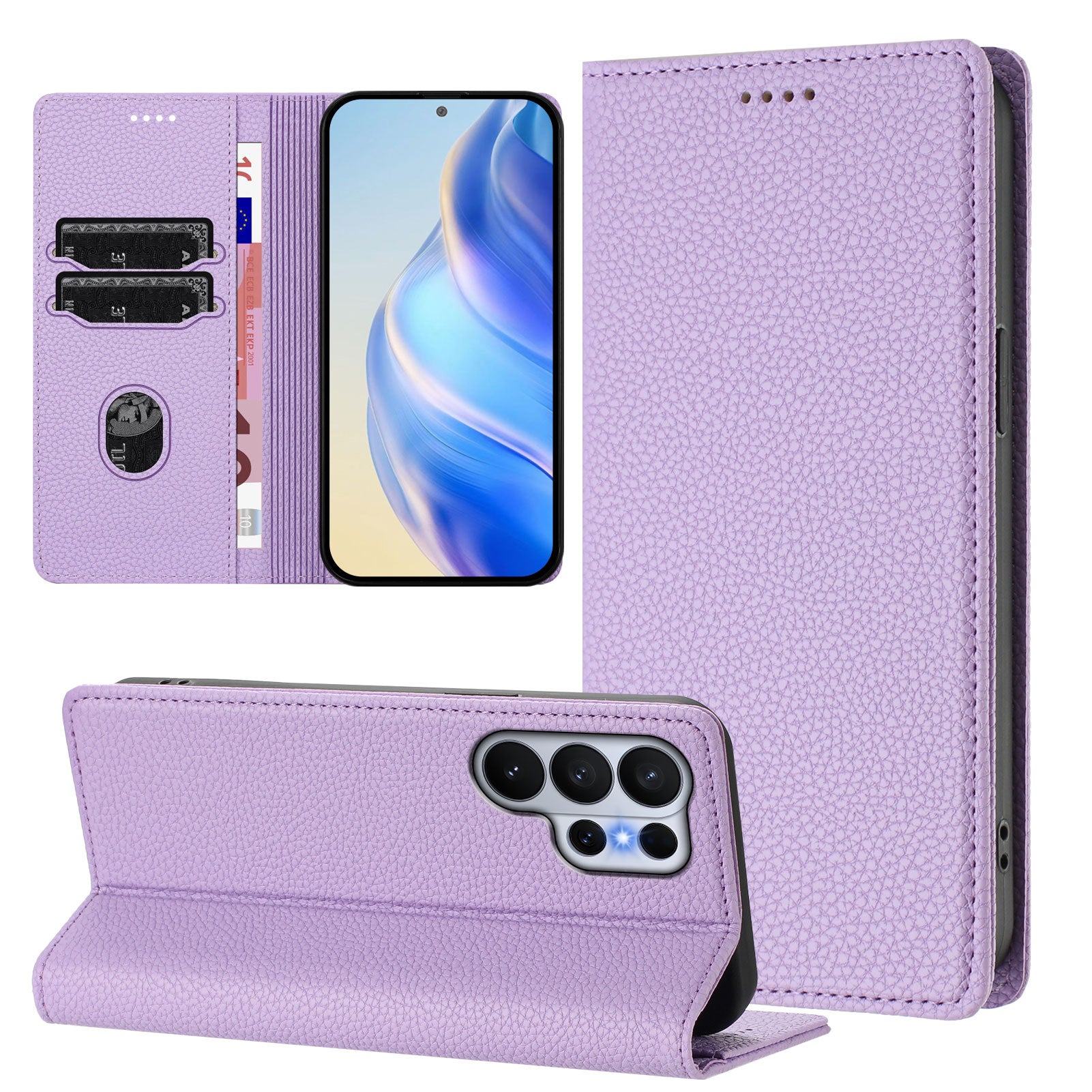 For-Samsung-Galaxy-S26-Ultra-Wallet-Case-RFID-Blocking-Litchi-Texture-Leather-Mobile-Cover-Light-Purple
