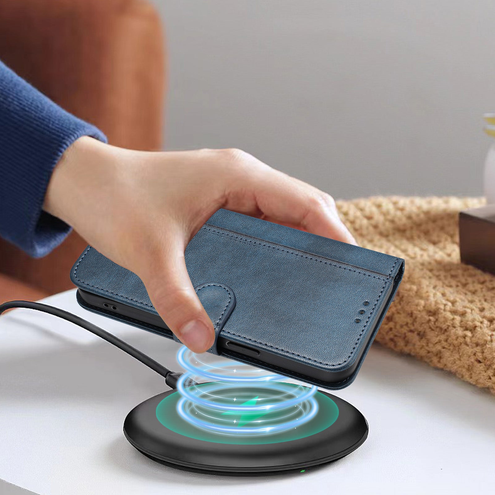 For-Samsung-Galaxy-S26-/-S26-Pro-Cases-Wallet-Stand-Retro-Texture-Leather-Phone-Cover-with-Lanyard-Blue