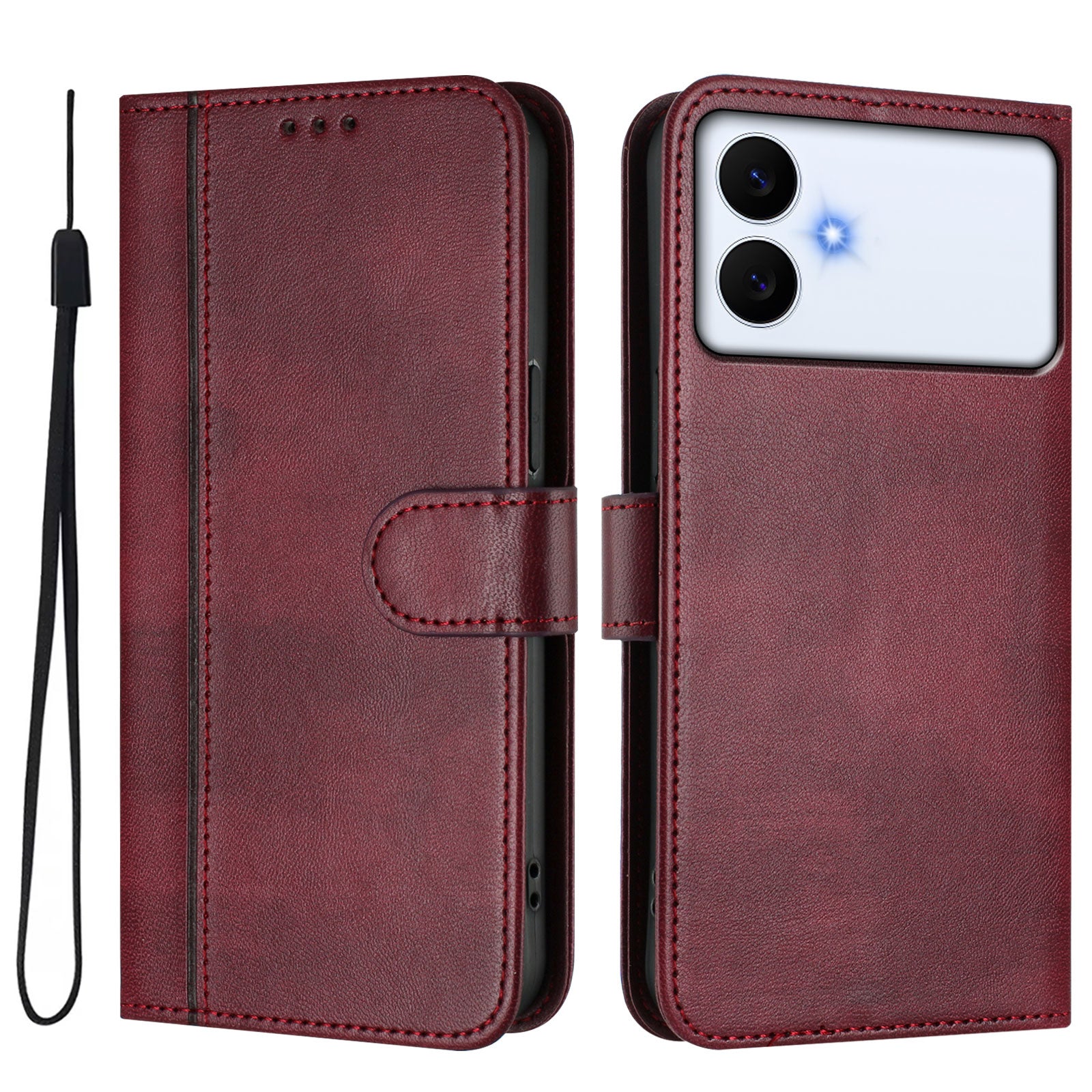 For-Samsung-Galaxy-S26-Edge-Cases-Wallet-Stand-Retro-Texture-Leather-Phone-Cover-with-Lanyard-Wine-Red
