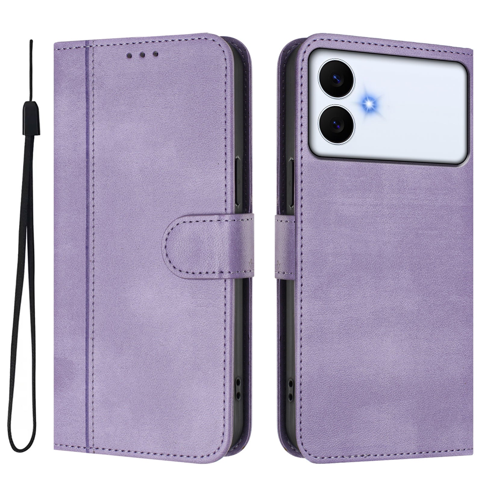 For-Samsung-Galaxy-S26-Edge-Cases-Wallet-Stand-Retro-Texture-Leather-Phone-Cover-with-Lanyard-Light-Purple