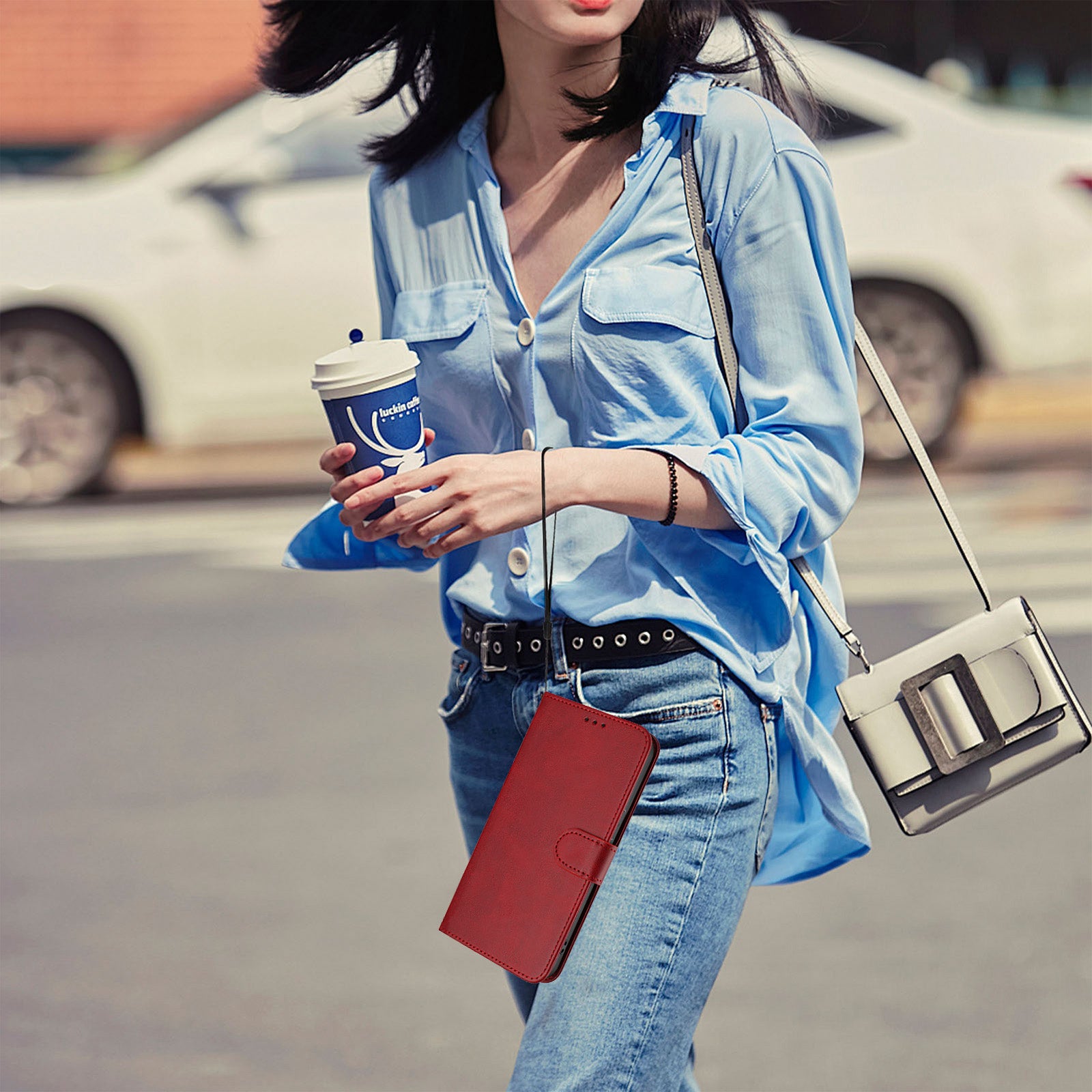 For-Samsung-Galaxy-S26-Edge-Wallet-Case-RFID-Blocking-Calf-Texture-Leather-Stand-Phone-Cover-with-Strap-Wine-Red