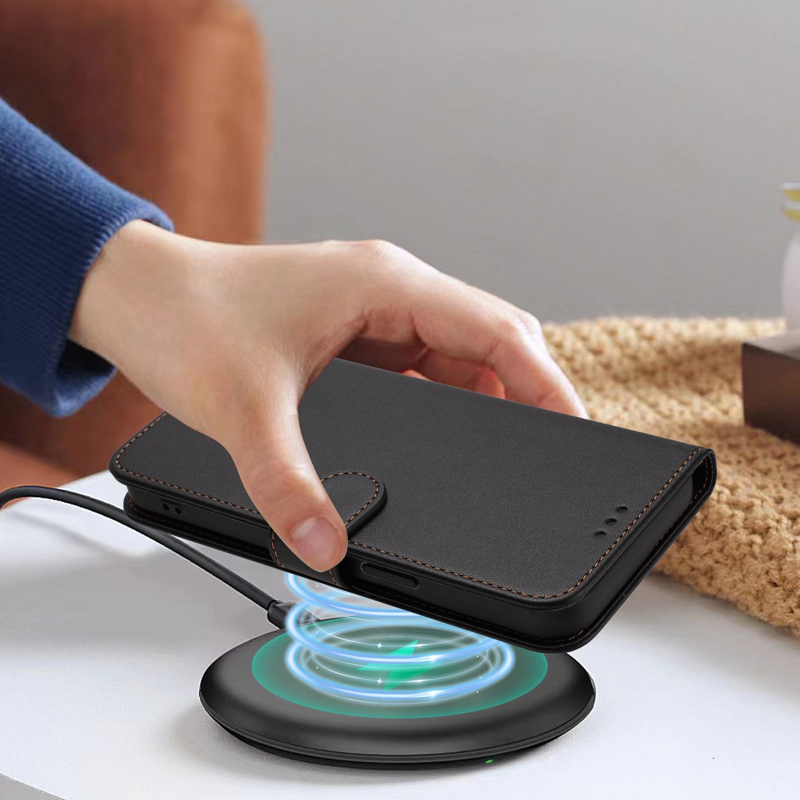 For-Samsung-Galaxy-S26-/-S26-Pro-Leather-Case-Wallet-Stand-Phone-Cover-with-Wrist-Strap-Black