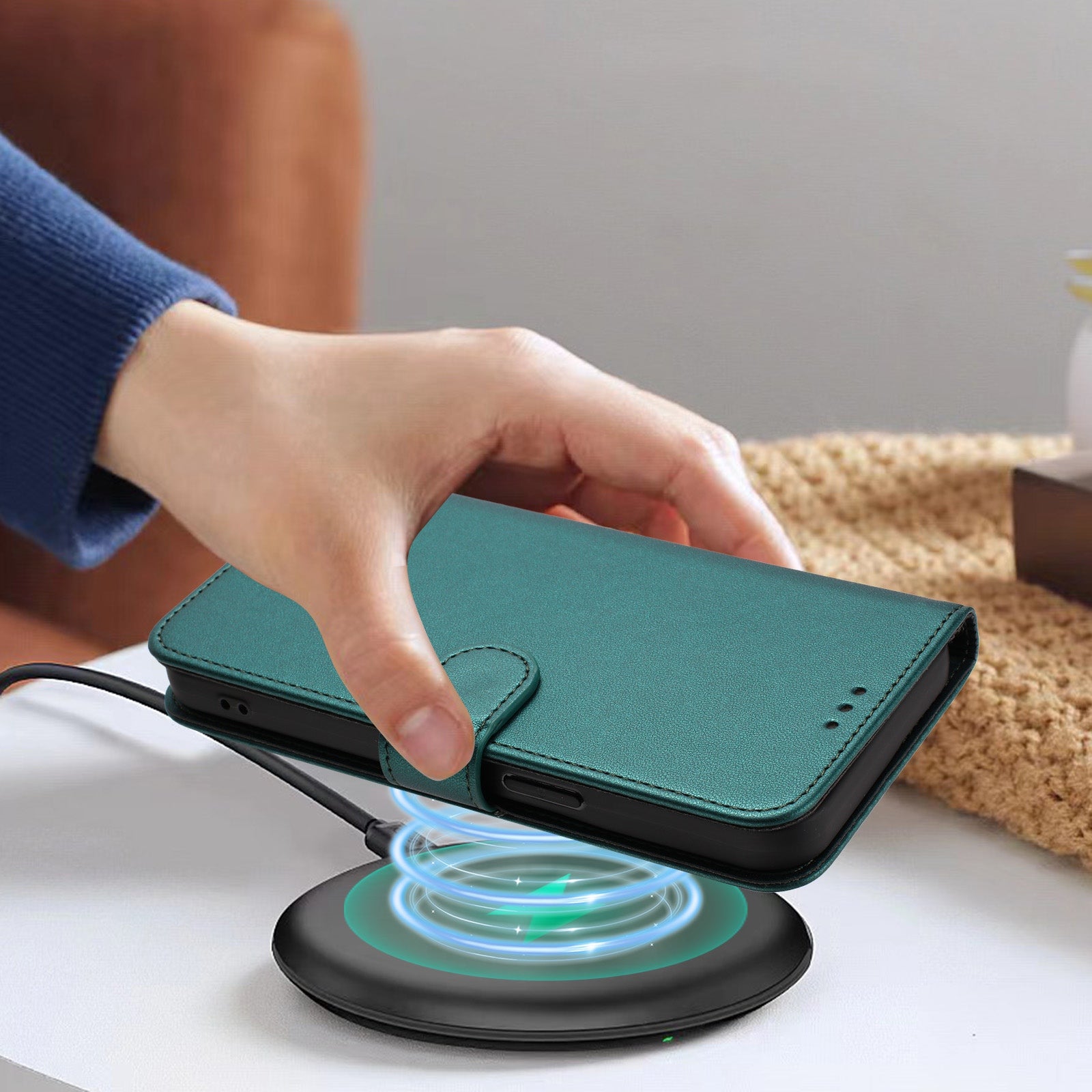 For-Samsung-Galaxy-S26-/-S26-Pro-Leather-Case-Wallet-Stand-Phone-Cover-with-Wrist-Strap-Green