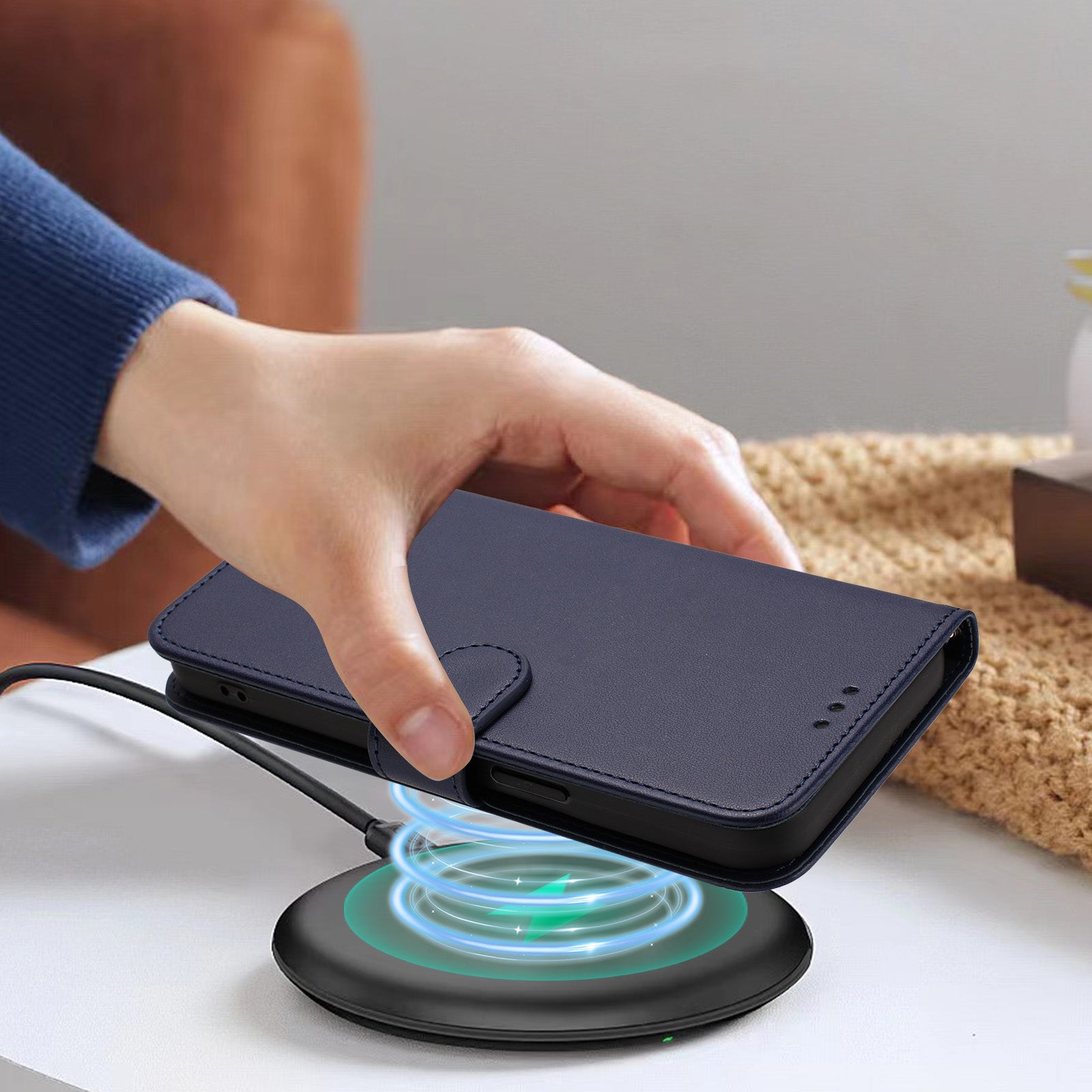 For-Samsung-Galaxy-S26-/-S26-Pro-Leather-Case-Wallet-Stand-Phone-Cover-with-Wrist-Strap-Blue