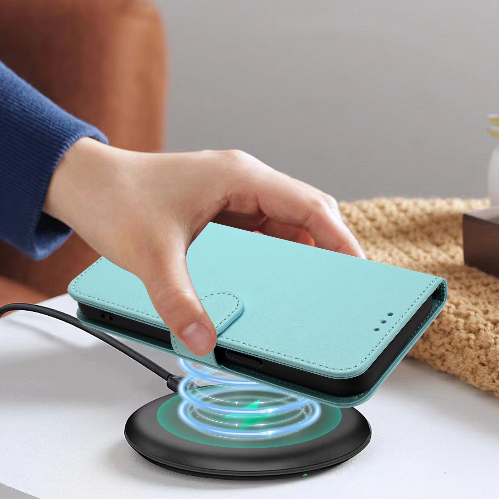 For-Samsung-Galaxy-S26-/-S26-Pro-Leather-Case-Wallet-Stand-Phone-Cover-with-Wrist-Strap-Mint-Green