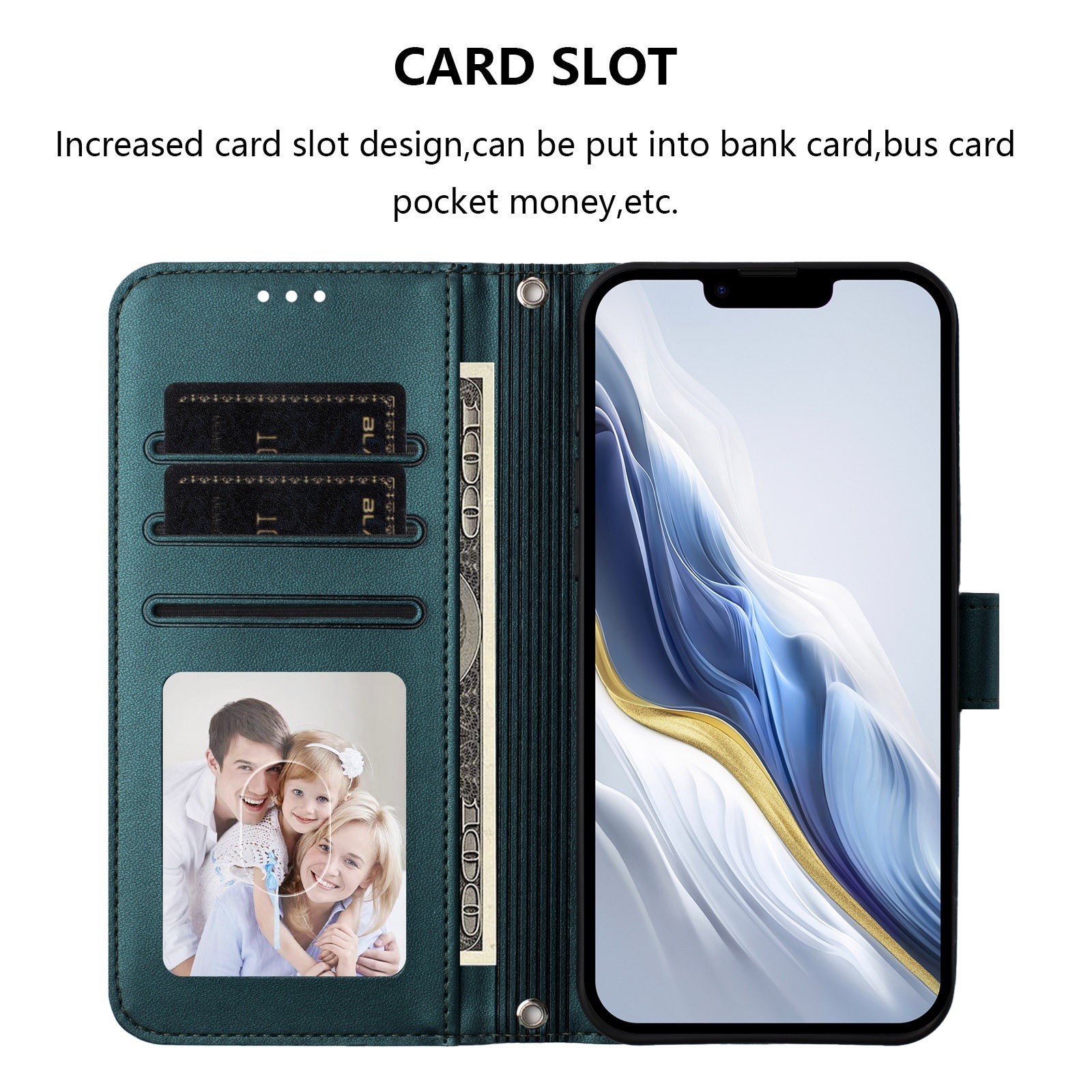 For-Samsung-Galaxy-S26-Edge-Leather-Case-Wallet-Stand-Phone-Cover-with-Wrist-Strap-Green