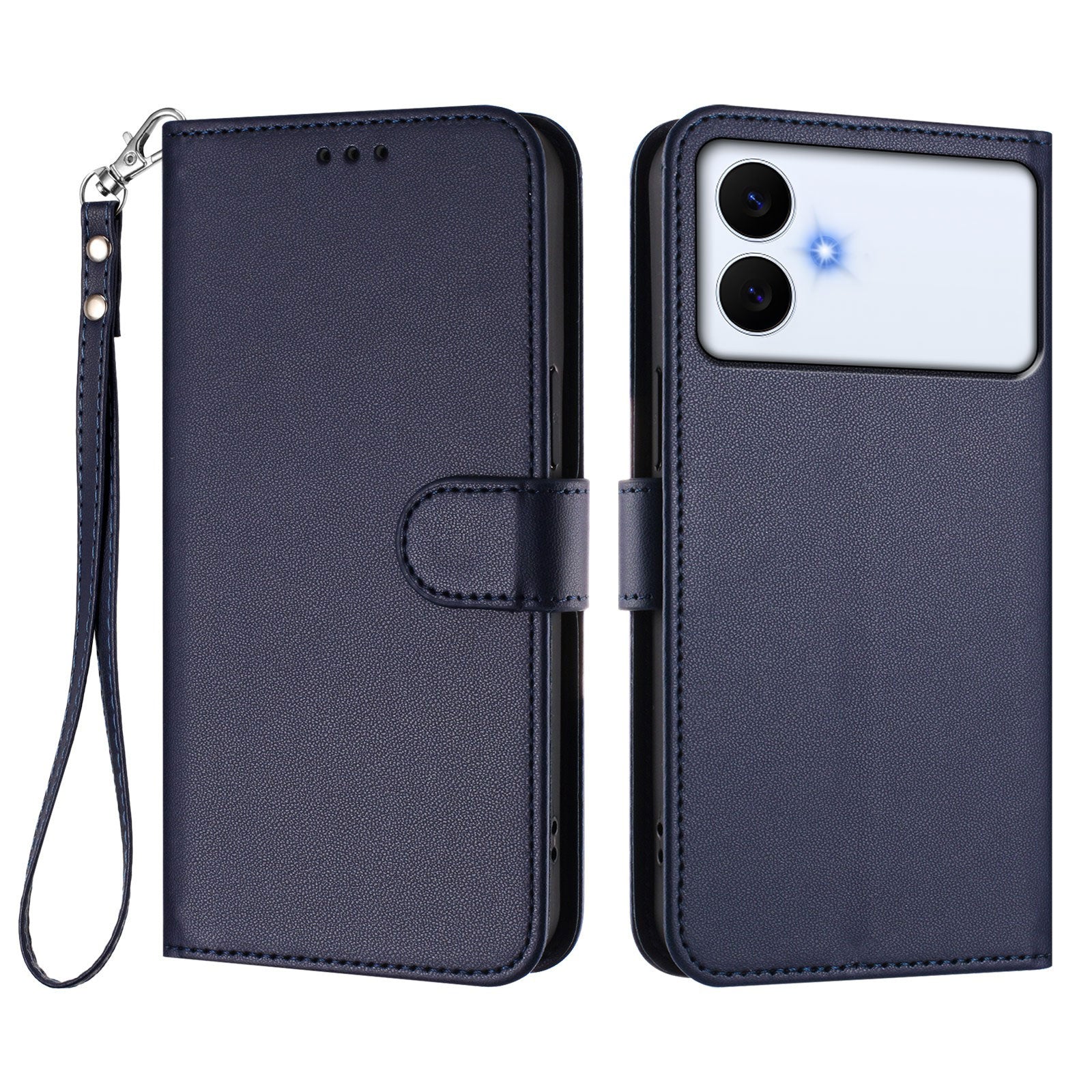 For-Samsung-Galaxy-S26-Edge-Leather-Case-Wallet-Stand-Phone-Cover-with-Wrist-Strap-Blue