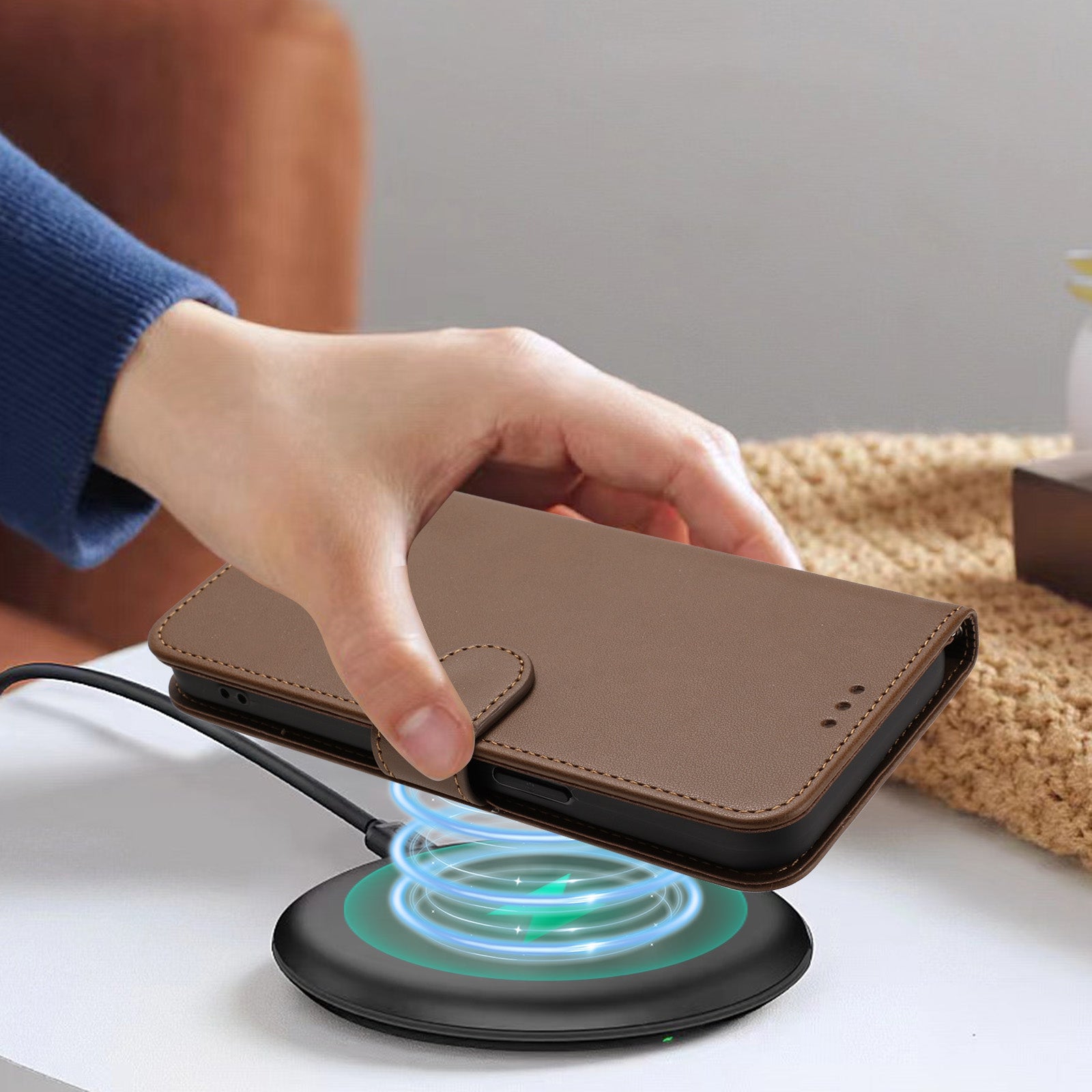 For-Samsung-Galaxy-S26-Edge-Leather-Case-Wallet-Stand-Phone-Cover-with-Wrist-Strap-Brown