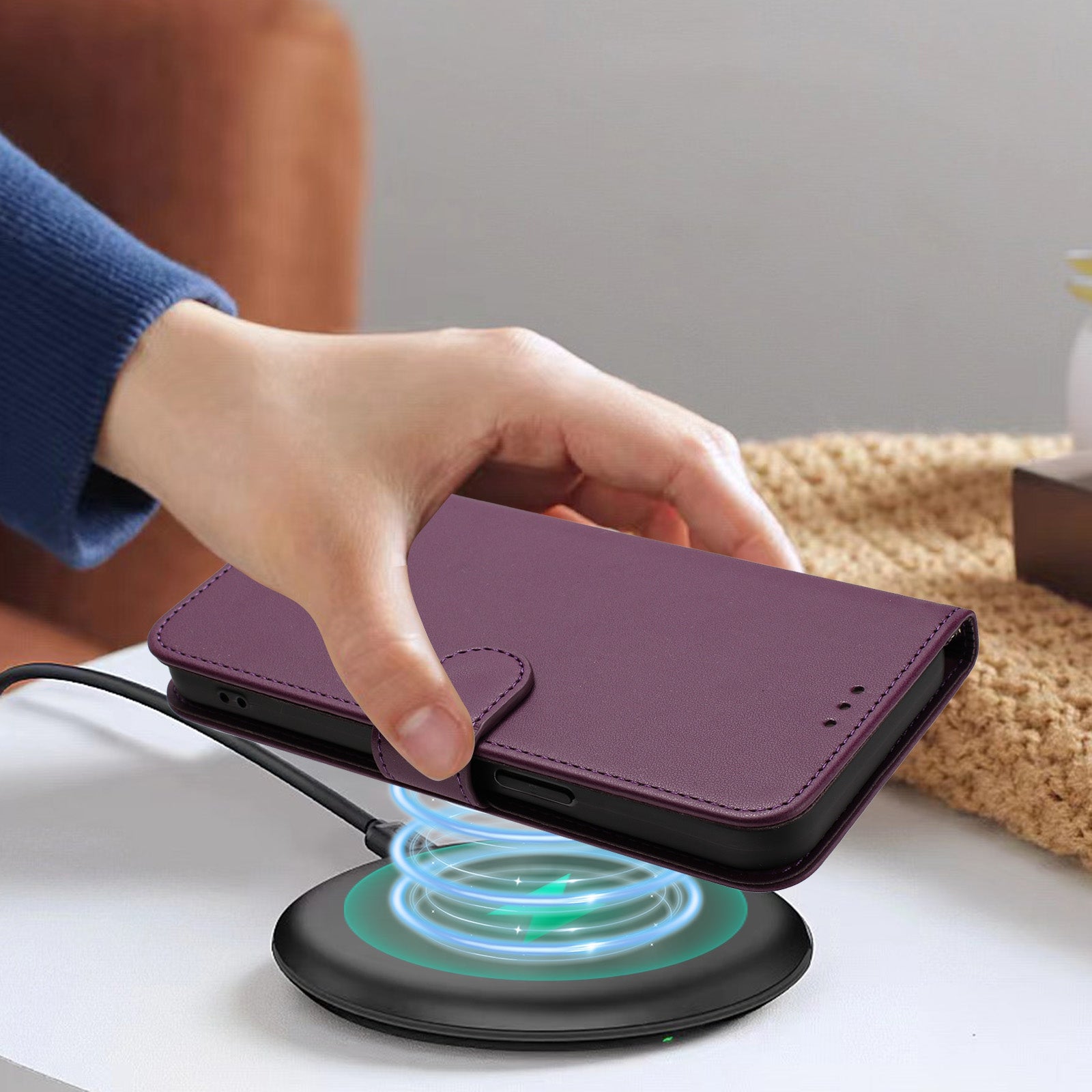 For-Samsung-Galaxy-S26-Edge-Leather-Case-Wallet-Stand-Phone-Cover-with-Wrist-Strap-Purple