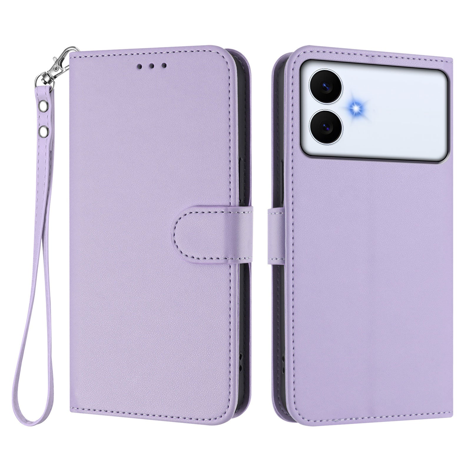 For-Samsung-Galaxy-S26-Edge-Leather-Case-Wallet-Stand-Phone-Cover-with-Wrist-Strap-Light-Purple