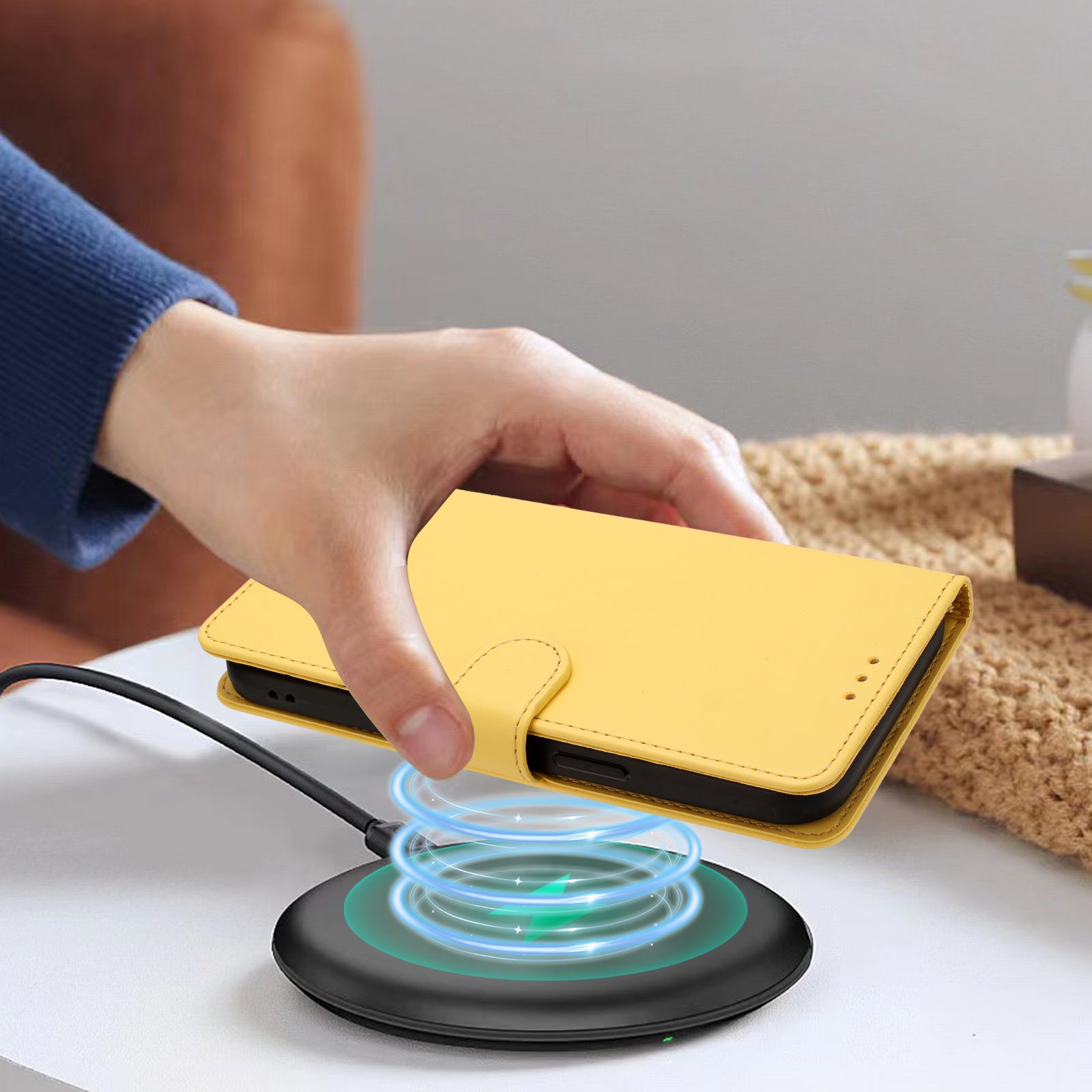 For-Samsung-Galaxy-S26-Edge-Leather-Case-Wallet-Stand-Phone-Cover-with-Wrist-Strap-Yellow