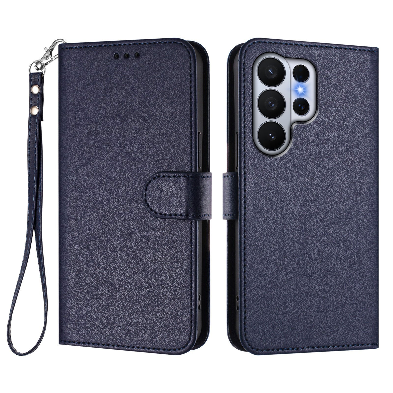 For-Samsung-Galaxy-S26-Ultra-Leather-Case-Wallet-Stand-Phone-Cover-with-Wrist-Strap-Blue