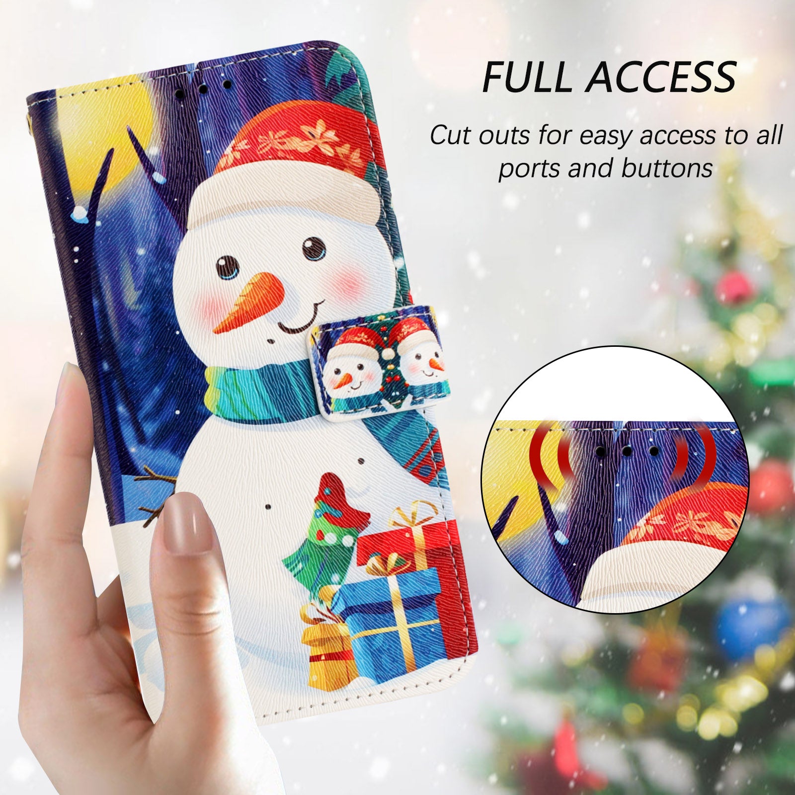 For-Samsung-Galaxy-S26-Edge-Wallet-Case-Christmas-Pattern-Printing-Leather-Phone-Cover-with-Lanyard-Gift-Box-Snowman