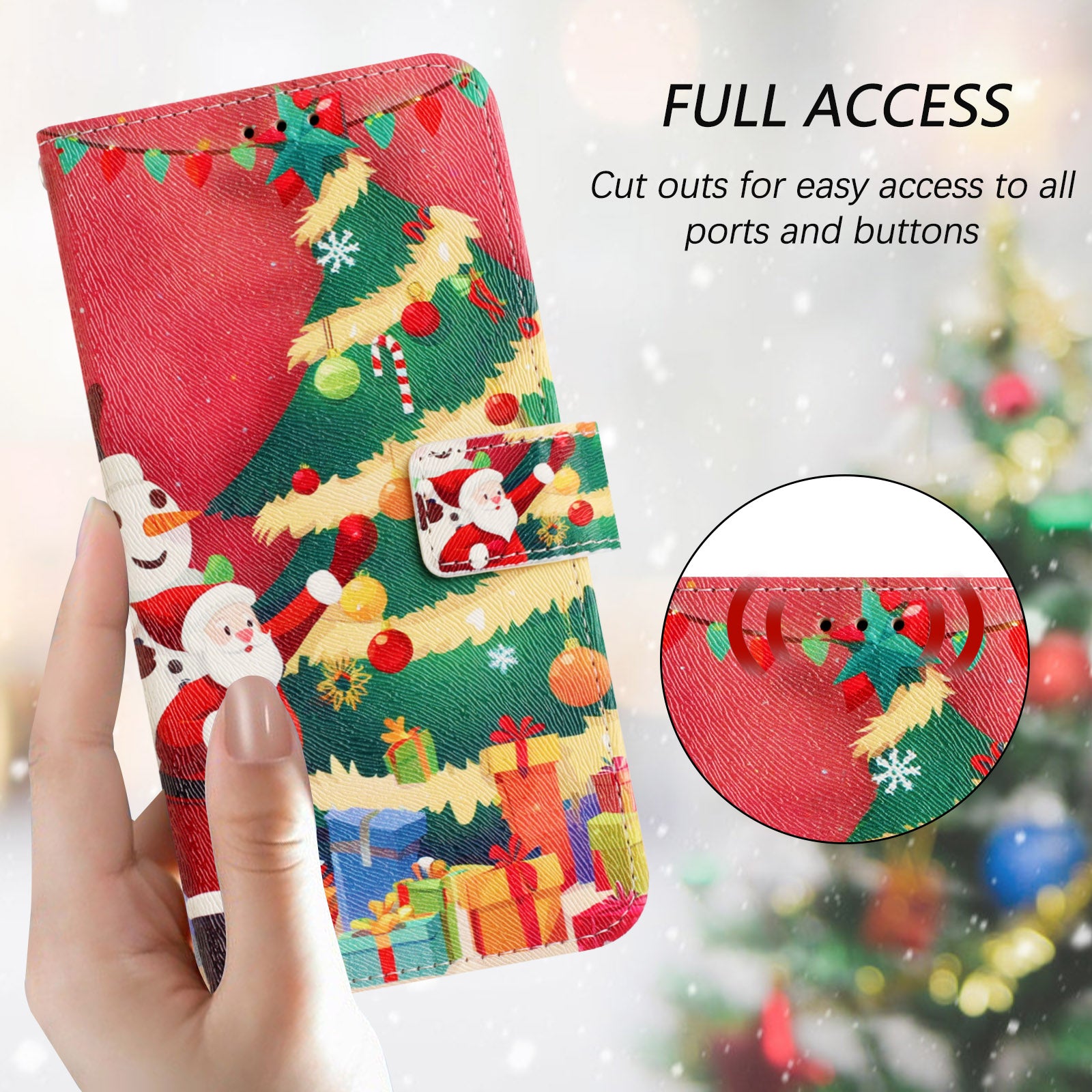 For-Samsung-Galaxy-S26-Edge-Wallet-Case-Christmas-Pattern-Printing-Leather-Phone-Cover-with-Lanyard-Christmas-Tree