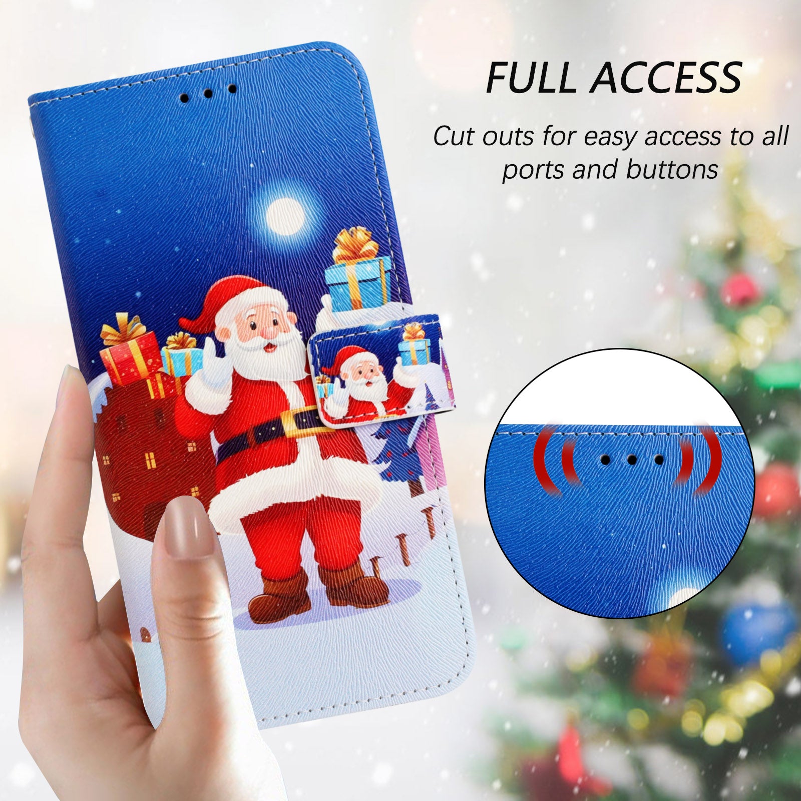 For-Samsung-Galaxy-S26-Edge-Wallet-Case-Christmas-Pattern-Printing-Leather-Phone-Cover-with-Lanyard-Christmas-Night-Scene