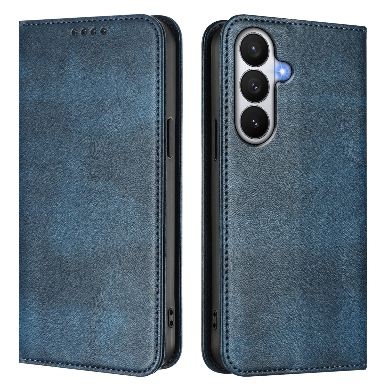 For-Samsung-Galaxy-S26-/-S26-Pro-Wallet-Cases-Retro-Texture-RFID-Blocking-Leather-Phone-Cover-Blue