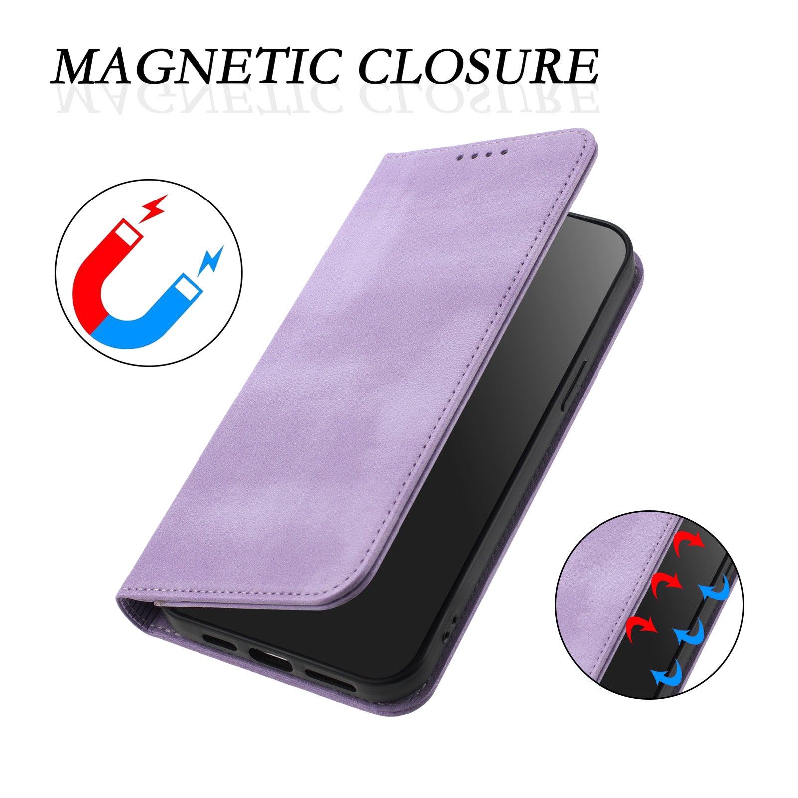 For-Samsung-Galaxy-S26-/-S26-Pro-Wallet-Cases-Retro-Texture-RFID-Blocking-Leather-Phone-Cover-Light-Purple