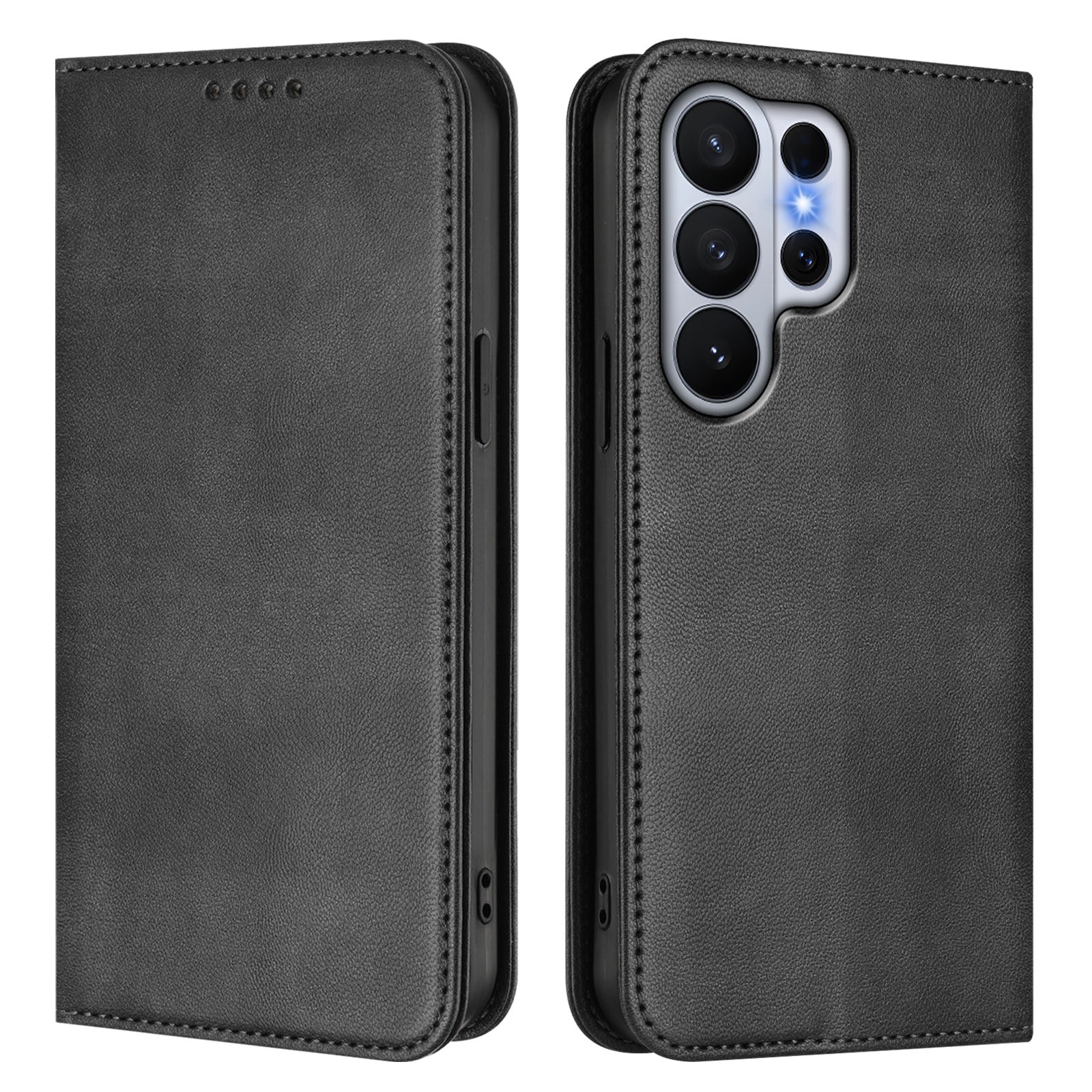 For-Samsung-Galaxy-S26-Ultra-Wallet-Cases-Retro-Texture-RFID-Blocking-Leather-Phone-Cover-Black