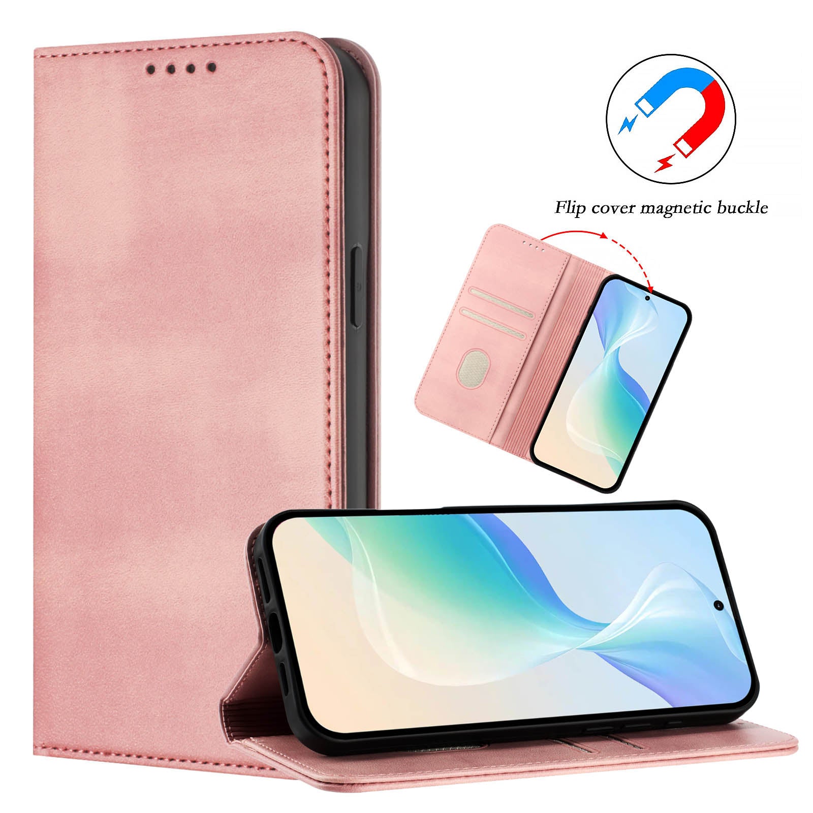 For-Samsung-Galaxy-S26-Ultra-Wallet-Cases-Retro-Texture-RFID-Blocking-Leather-Phone-Cover-Pink